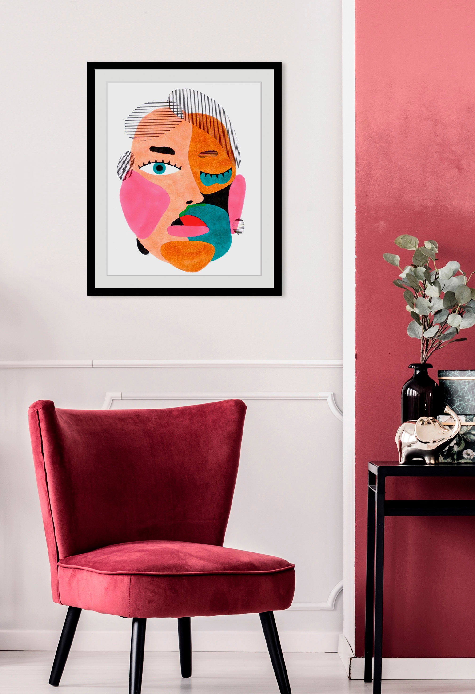 queence Bild »Klaas«, Abstrakt-Kunst-Gemälde-Figuren-Gesicht, (1 St.), HD P günstig online kaufen