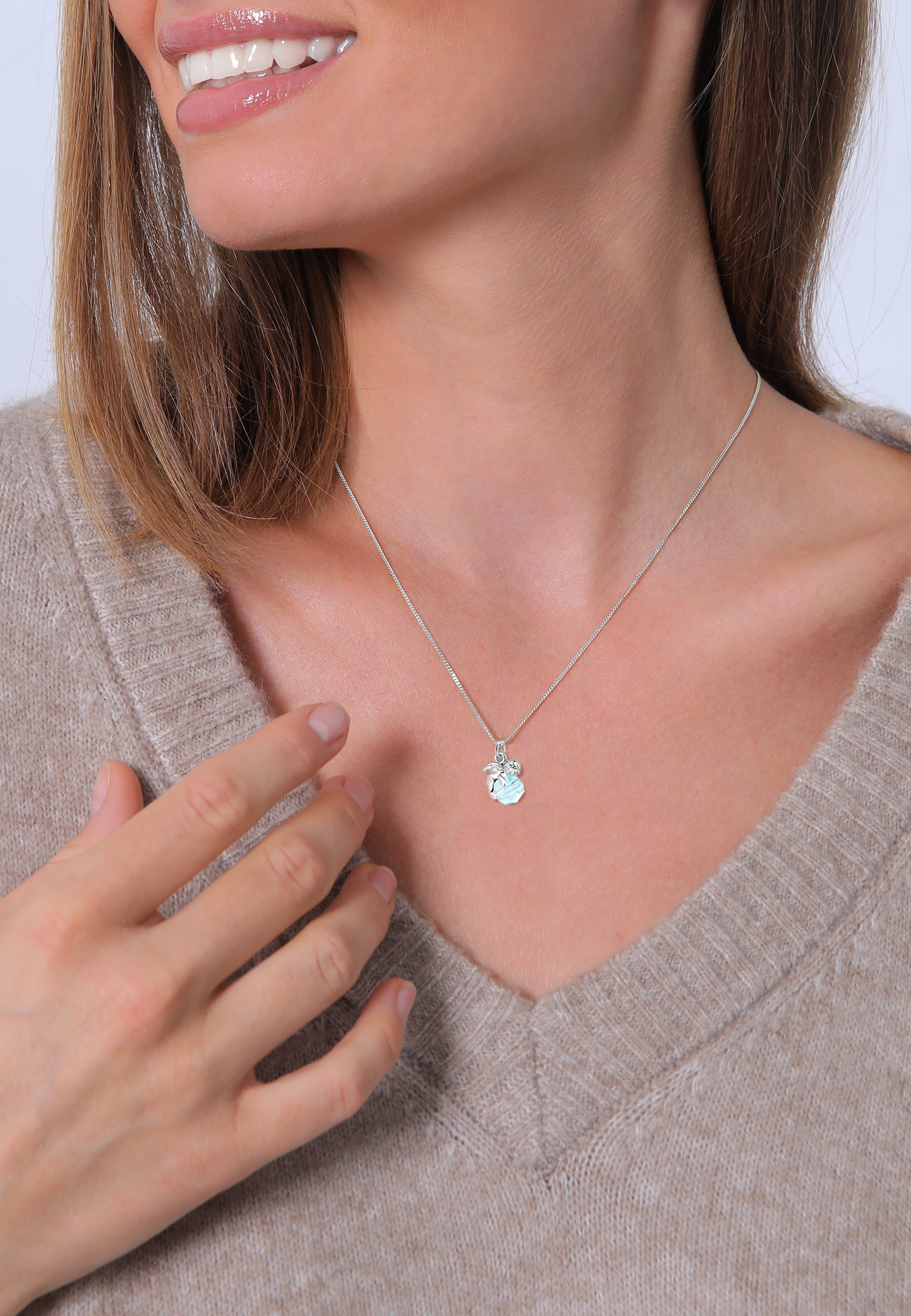 Elli Collierkettchen »Engel mit Kristalle Kugel 925 Sterling Silber«