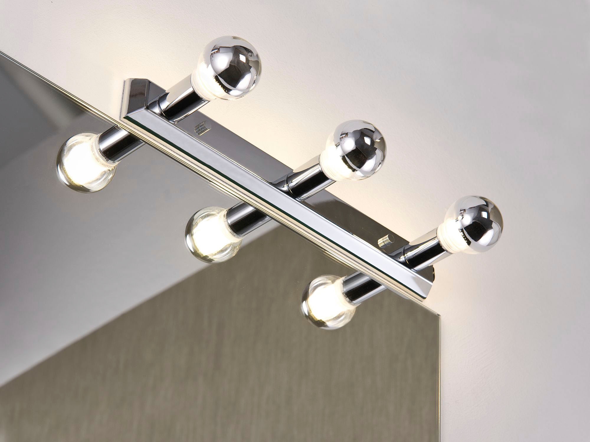 Paulmann LED Wandleuchte »Spiegelleuchte Regula 3-flammig Chrom ohne Leuchtmittel, max. 40W E14«, 3 flammig, Leuchtmittel E14 | ohne Leuchtmittel, E14, Spiegelleuchte Regula 3-flammig Chrom ohne Leuchtmittel, max. 40W