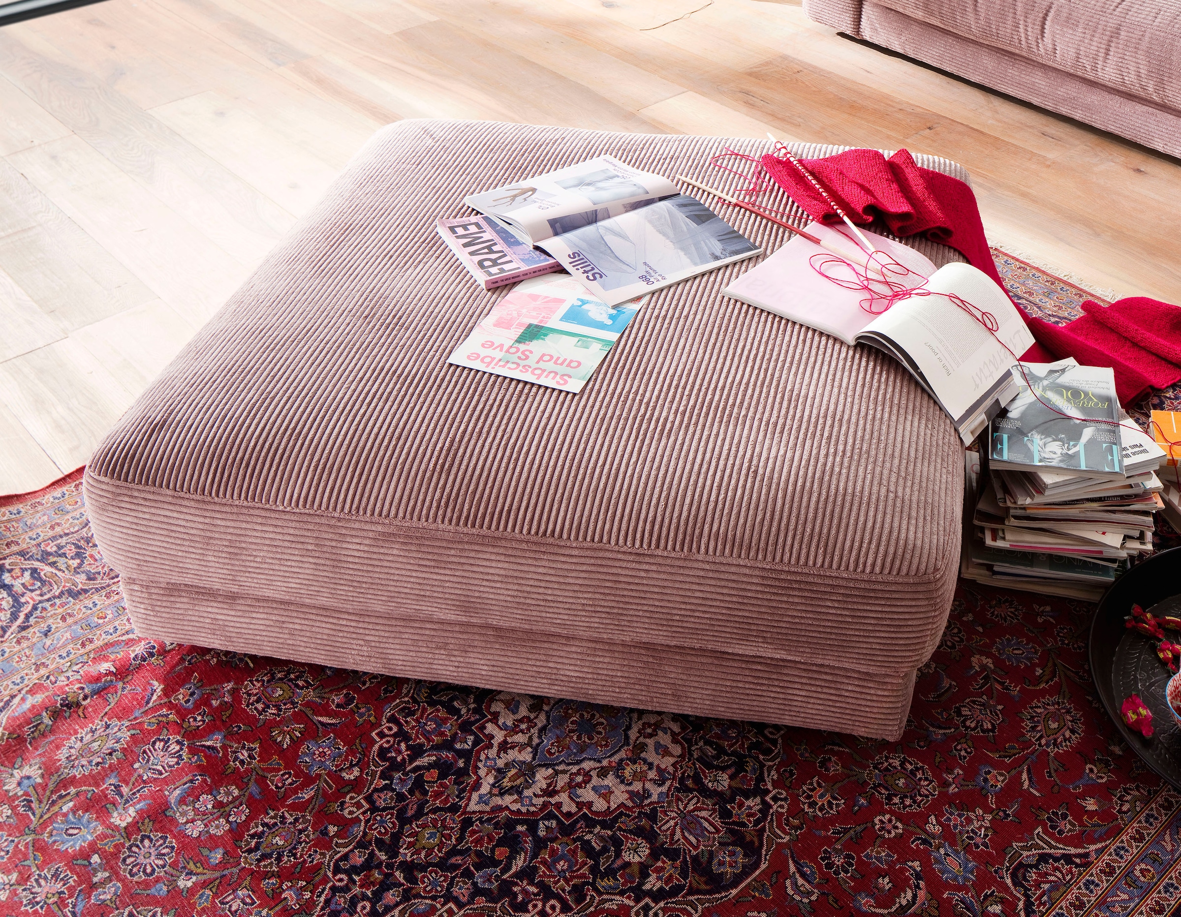Places of Style Hocker »Enisa«, passend zum "Enisa"-Sofa, Bezug in Cord günstig online kaufen