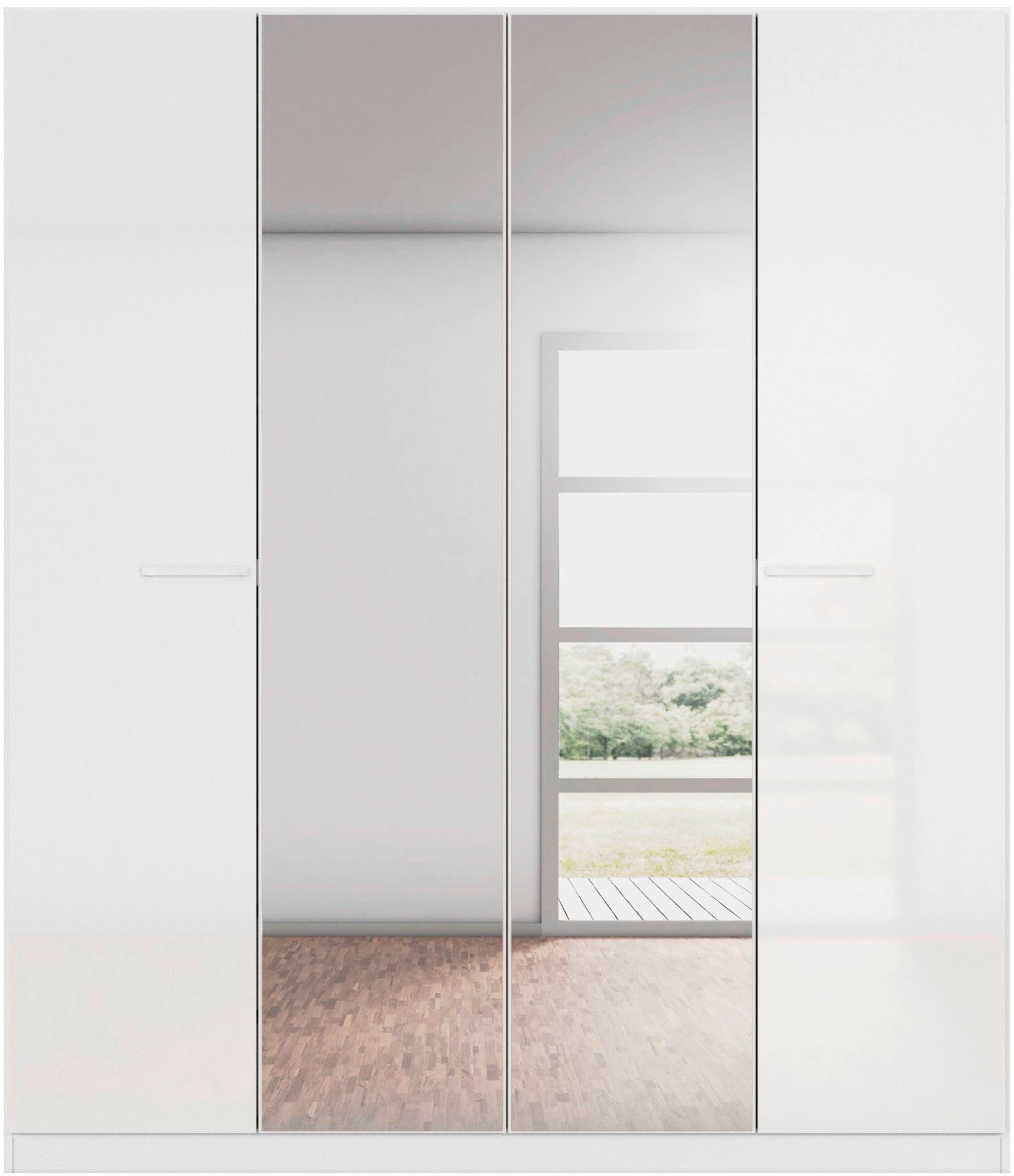 rauch Drehtürenschrank »Kleiderschrank Schrank Garderobe TOPSELLER OTELI inkl. Inneneinteilung«, (erhältlich in Breiten 91-360 cm, ab Breite 136cm inkl. Innenschubladen), mit zusätzlichen Einlegeböden, optional mit Spiegel MADE IN GERMANY