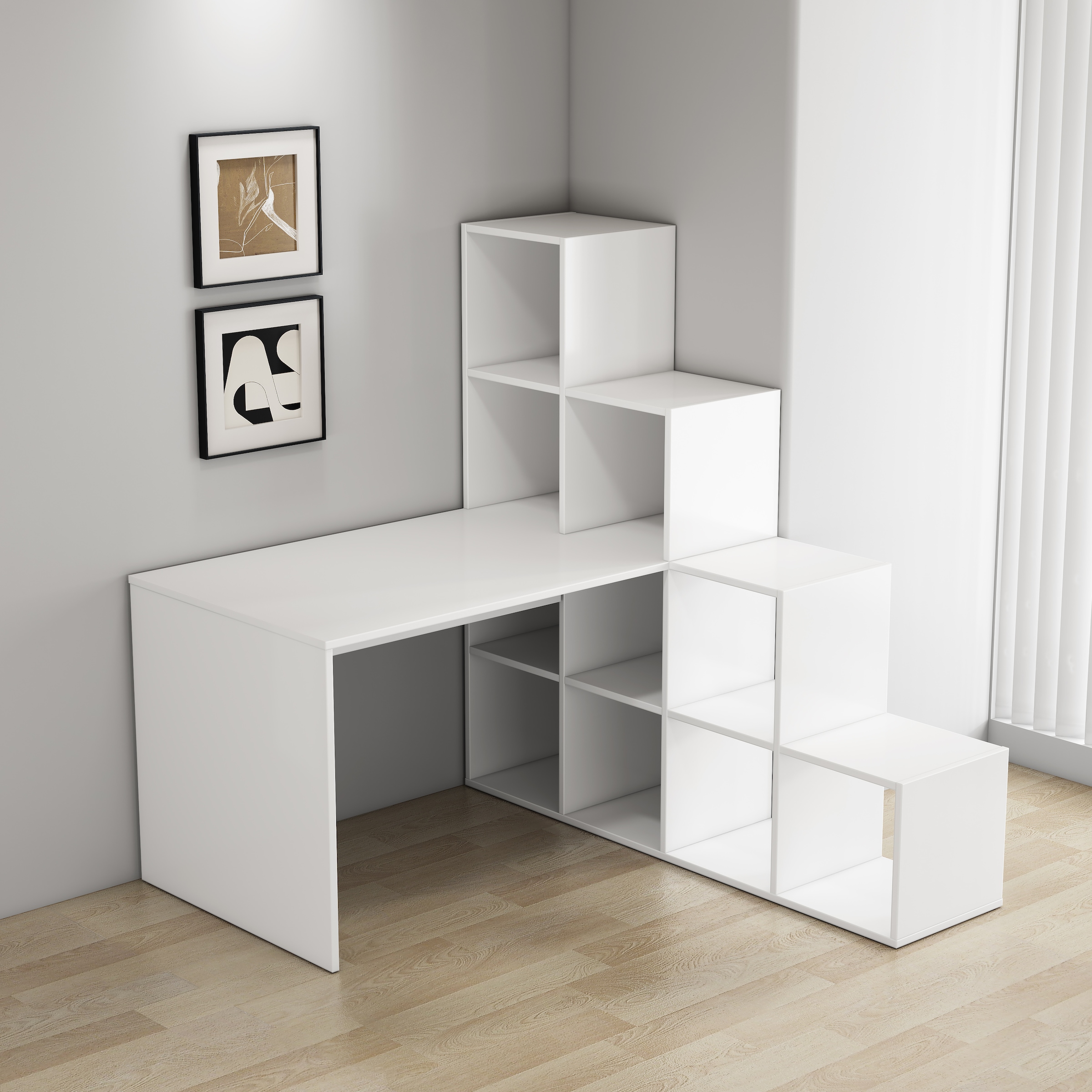 OTTO home Regal-Schreibtisch »Ciela« flexible Aufstellmöglichkeiten, wechselseitig  montierbar, B. 137 cm