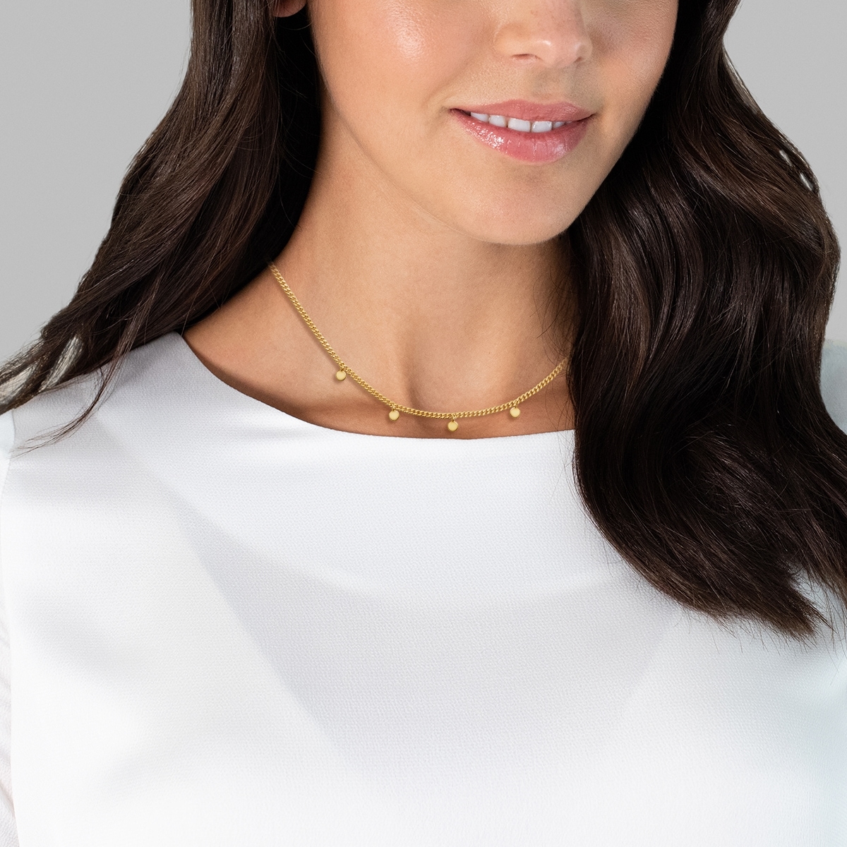 Glanzstücke München Panzerkette »GSM1336« Kette mit Anhänger Sterling Silber gelbgold