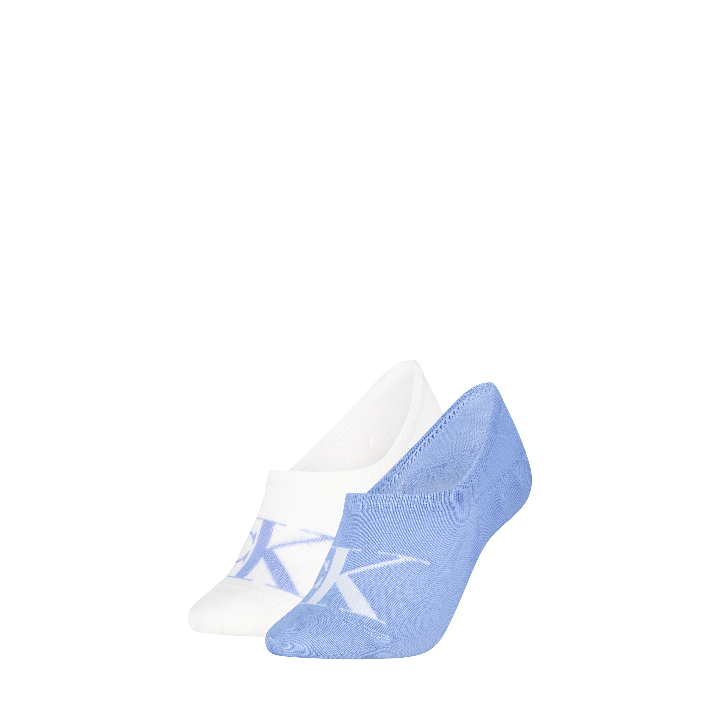 Calvin Klein Jeans Füßlinge »CKJ WOMEN FOOTIE HIGH CUT MONOGRAM« 2 Paar,  hoch geschnittene Silhouette, Cotton-Mix, elastisch