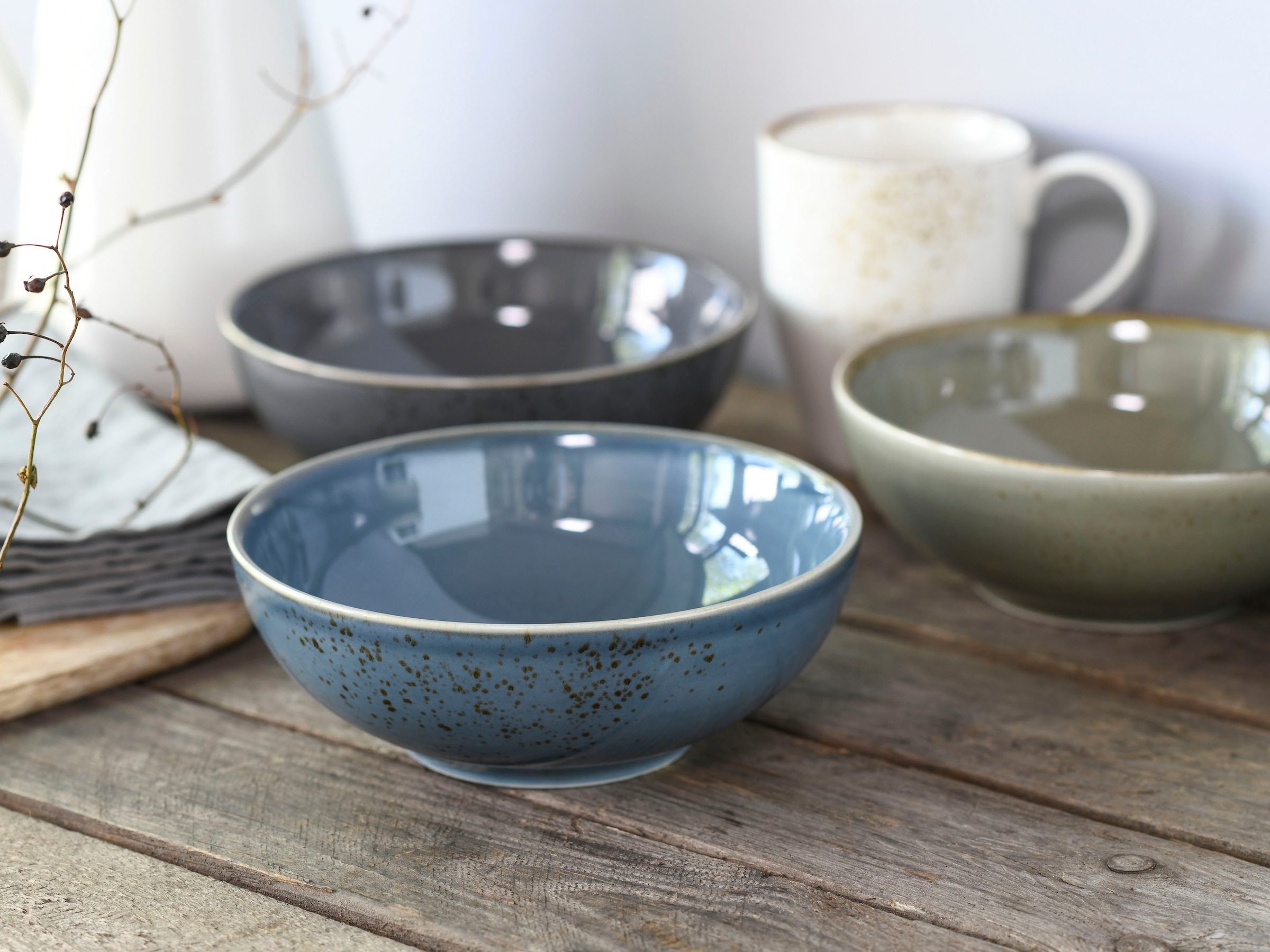 CreaTable Kombiservice »Geschirr-Set NATURE COLLECTION Nordic Style«, (Set, 16 tlg., Kaffeeservice und Tafelservice im Set, für 4 Personen), Service, handwerklicher Look, 16 Teile, für 4 Personen