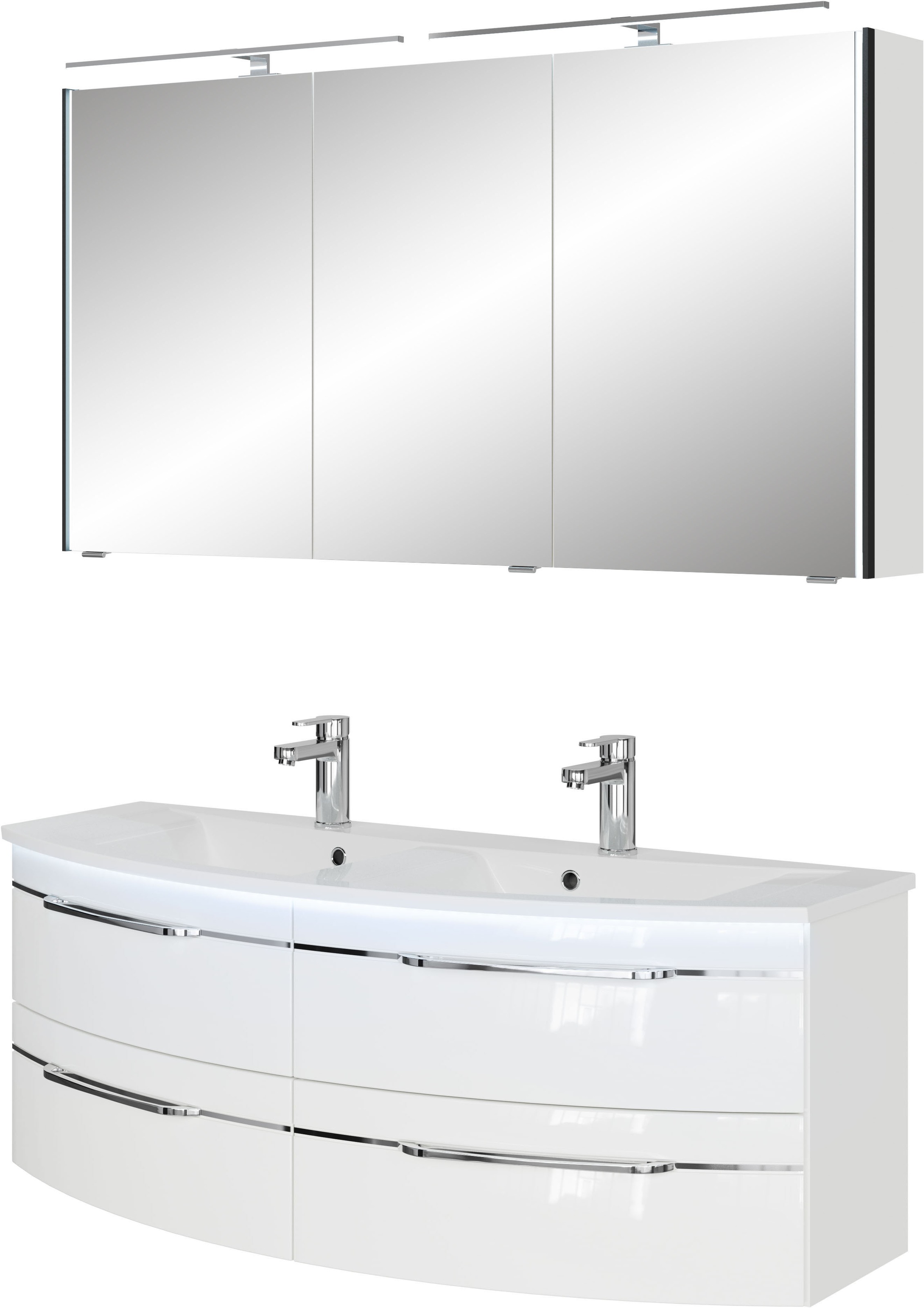 Saphir Badmöbel-Set »Badezimmer-Set 133,2 cm breit, inkl. Türdämpfer, 3 Tür günstig online kaufen