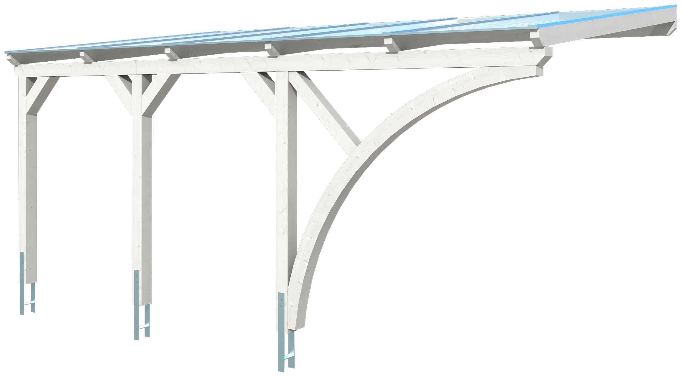 Skanholz Anlehncarport »Eifel«, 276 cm, weiß
