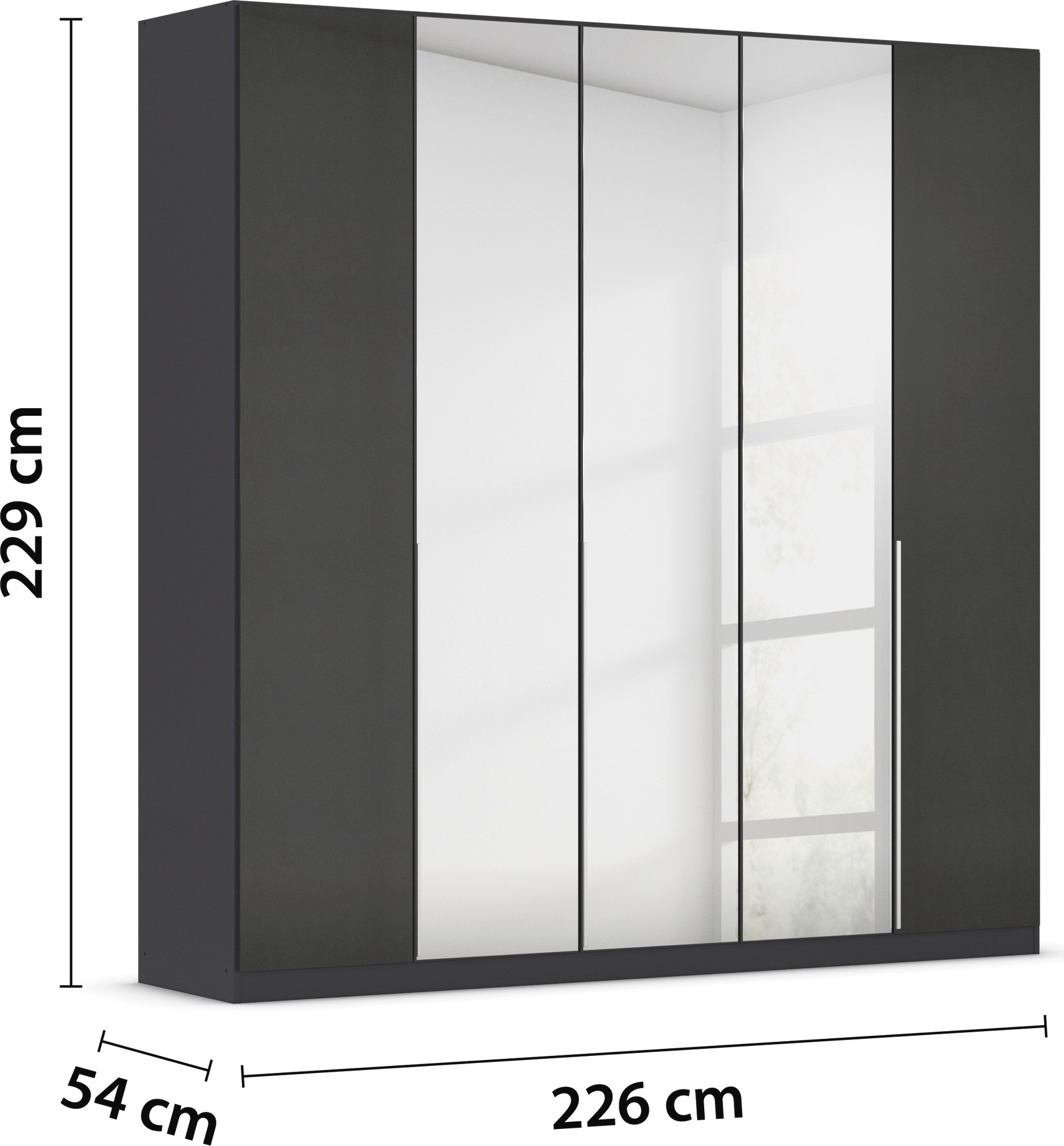 rauch Drehtürenschrank »Kleiderschrank Schrank Garderobe AGORDO mit Dekor- oder Hochglanzfront«, (in zwei Griff-Farben), durchdachte Innenausstattung, in 6 Breiten und 2 Höhen MADE IN GERMANY