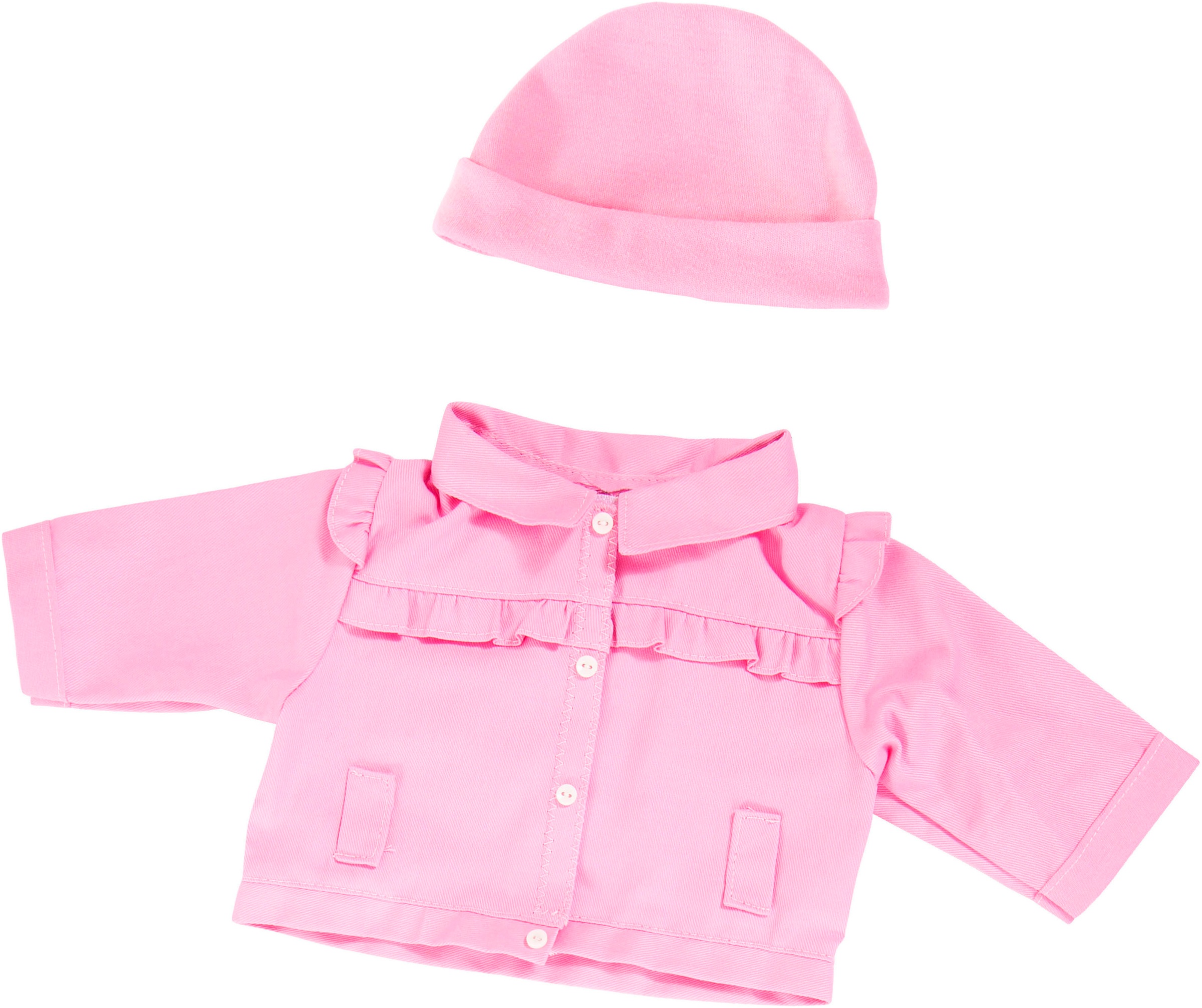 Bayer Puppenkleidung »Kleid/Jacke bl. 38 cm«, (Set, 3 tlg.)