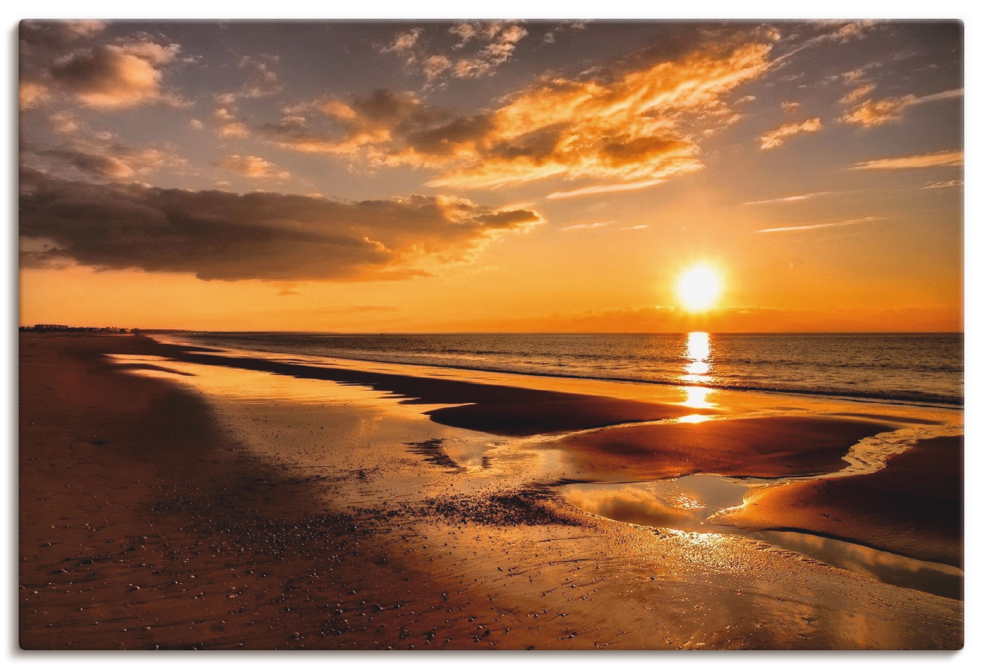 Artland Wandbild »Sonnenuntergang am Mittelmeer«, Strand, (1 St.), als Leinwandbild, Poster, Wandaufkleber in verschied. Größen