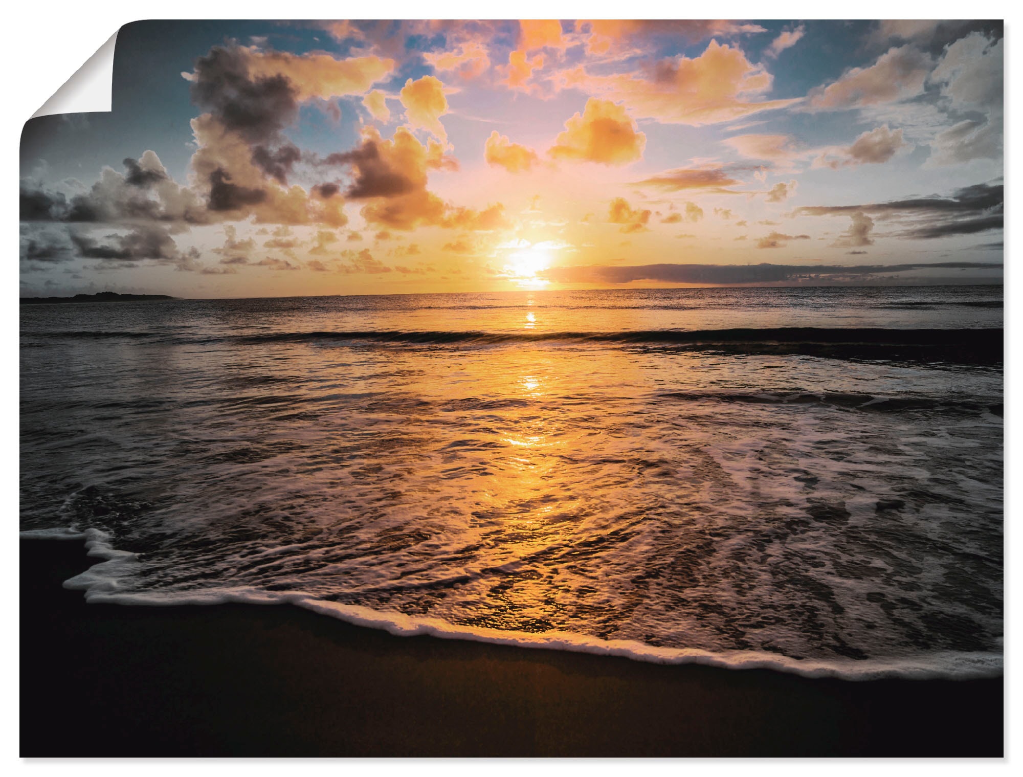 Artland Wandbild »Tropischer Sonnenuntergang am oder (1 bestellen St.), -untergang, Größen & Wandaufkleber auf in als Leinwandbild, Sonnenaufgang versch. Strand«, Poster Raten