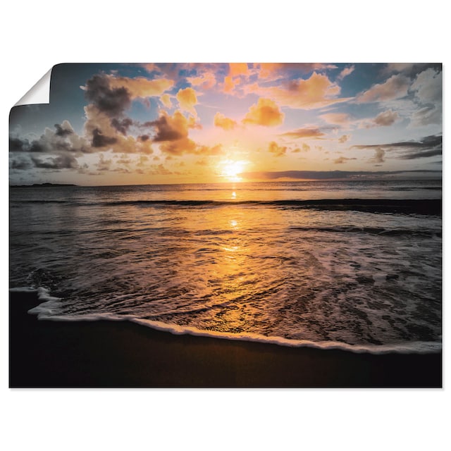 Artland Wandbild »Tropischer Sonnenuntergang am Strand«, Sonnenaufgang &  -untergang, (1 St.), als Leinwandbild, Wandaufkleber oder Poster in versch.  Größen auf Raten bestellen