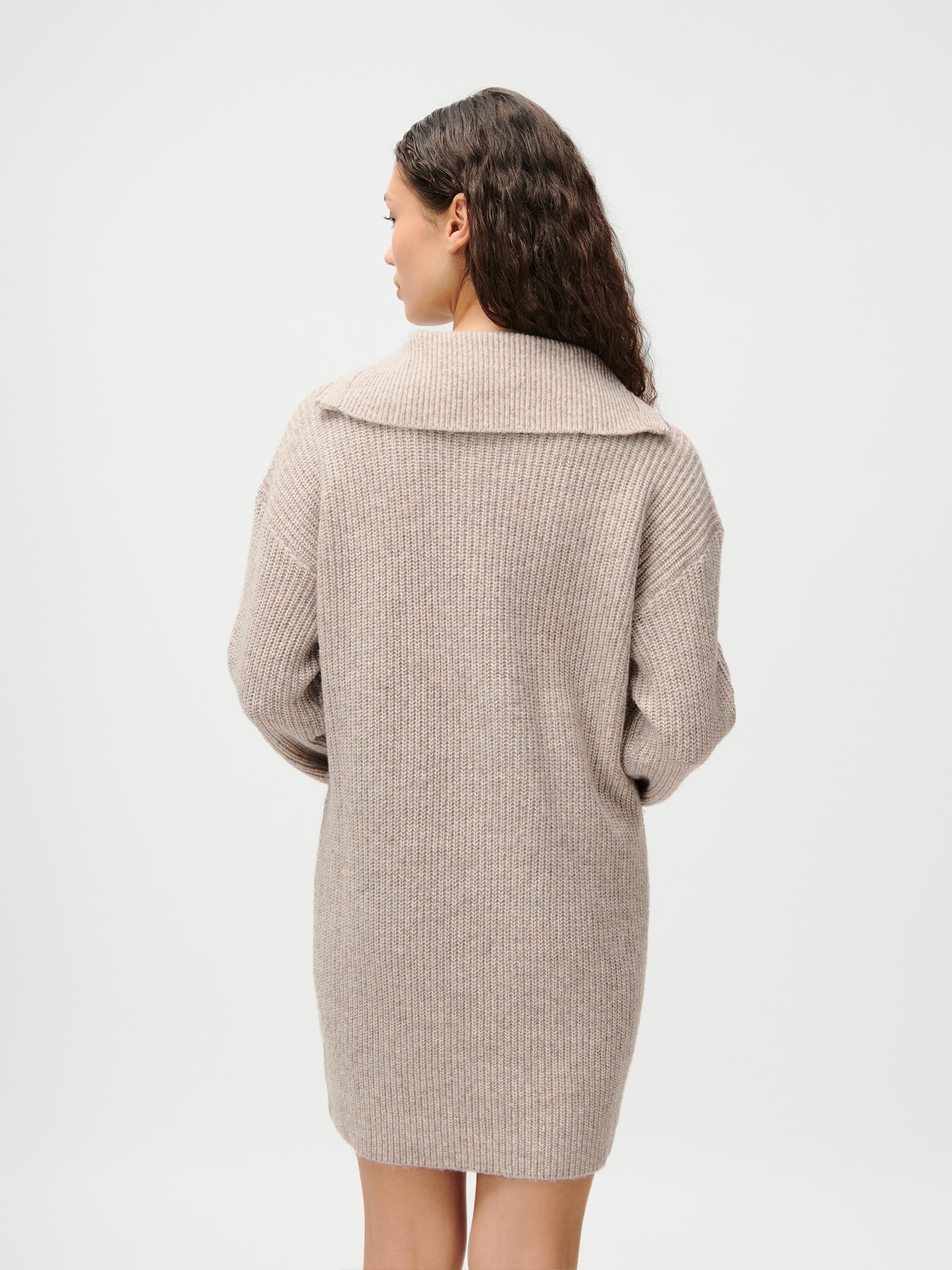 LeGer Strickkleid »Noelia Dress« Stehkragen mit Reißverschluss, Grobstrick