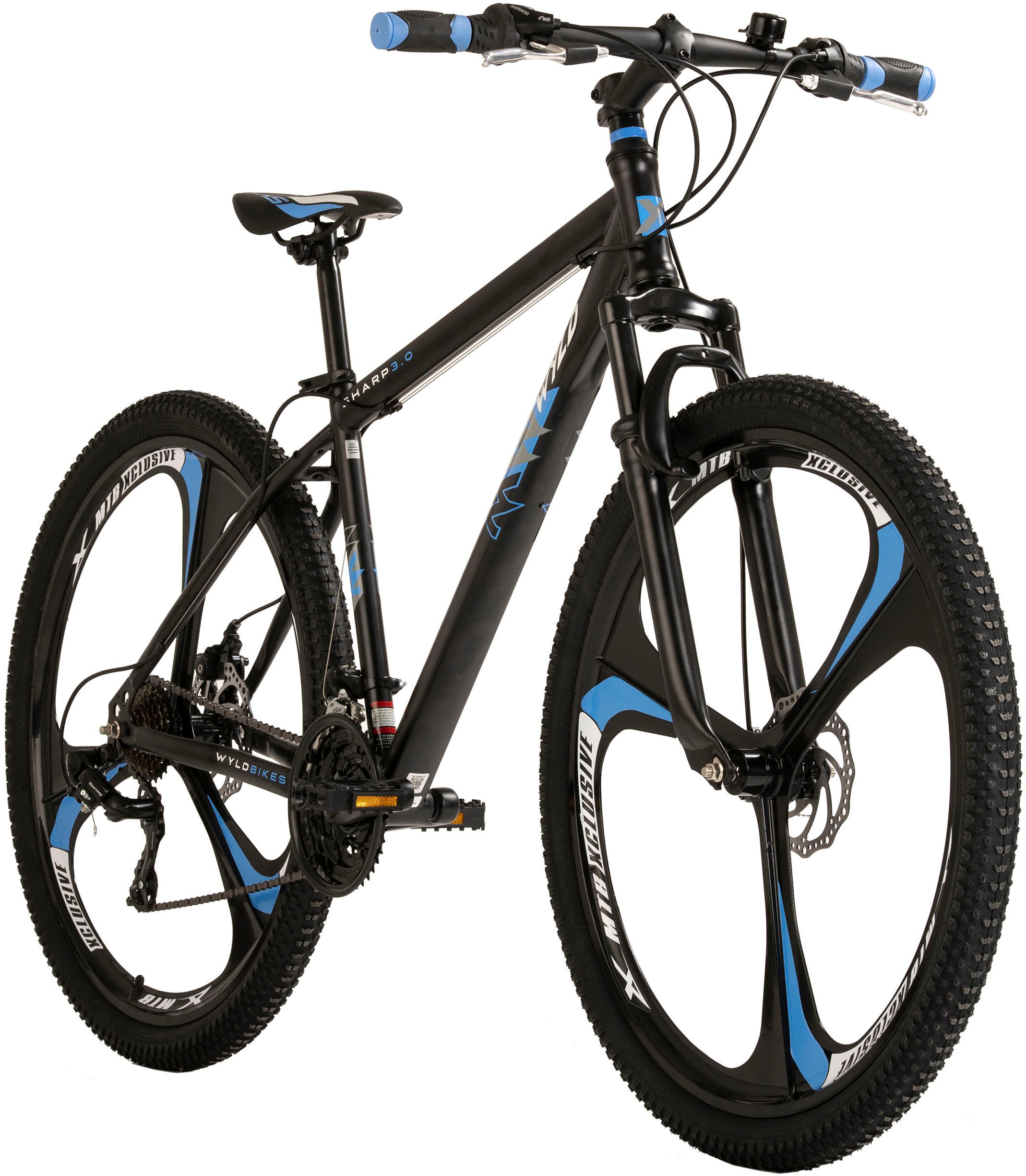 WYLD Mountainbike »Mountainbike Hardtail 29'' Sharp Schwarz-Blau 21 Gänge«, 21 Gang, Kettenschaltung