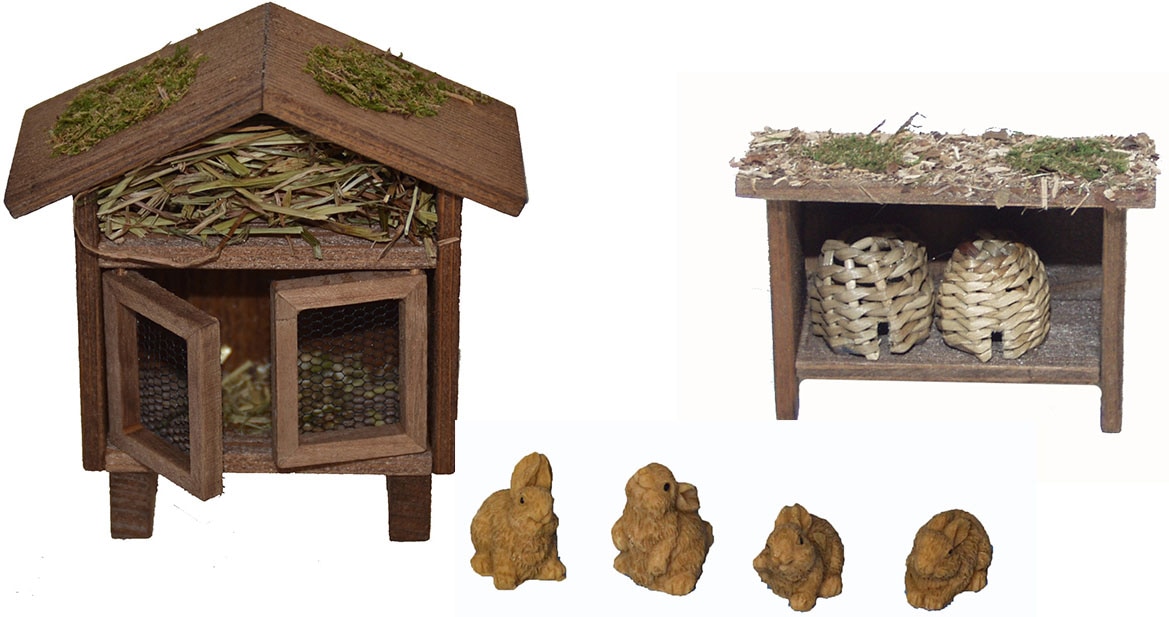 Alfred Kolbe Krippen-Zubehör »Weihnachtsdeko« Hasenstall mit 4 Hasen und Bi günstig online kaufen
