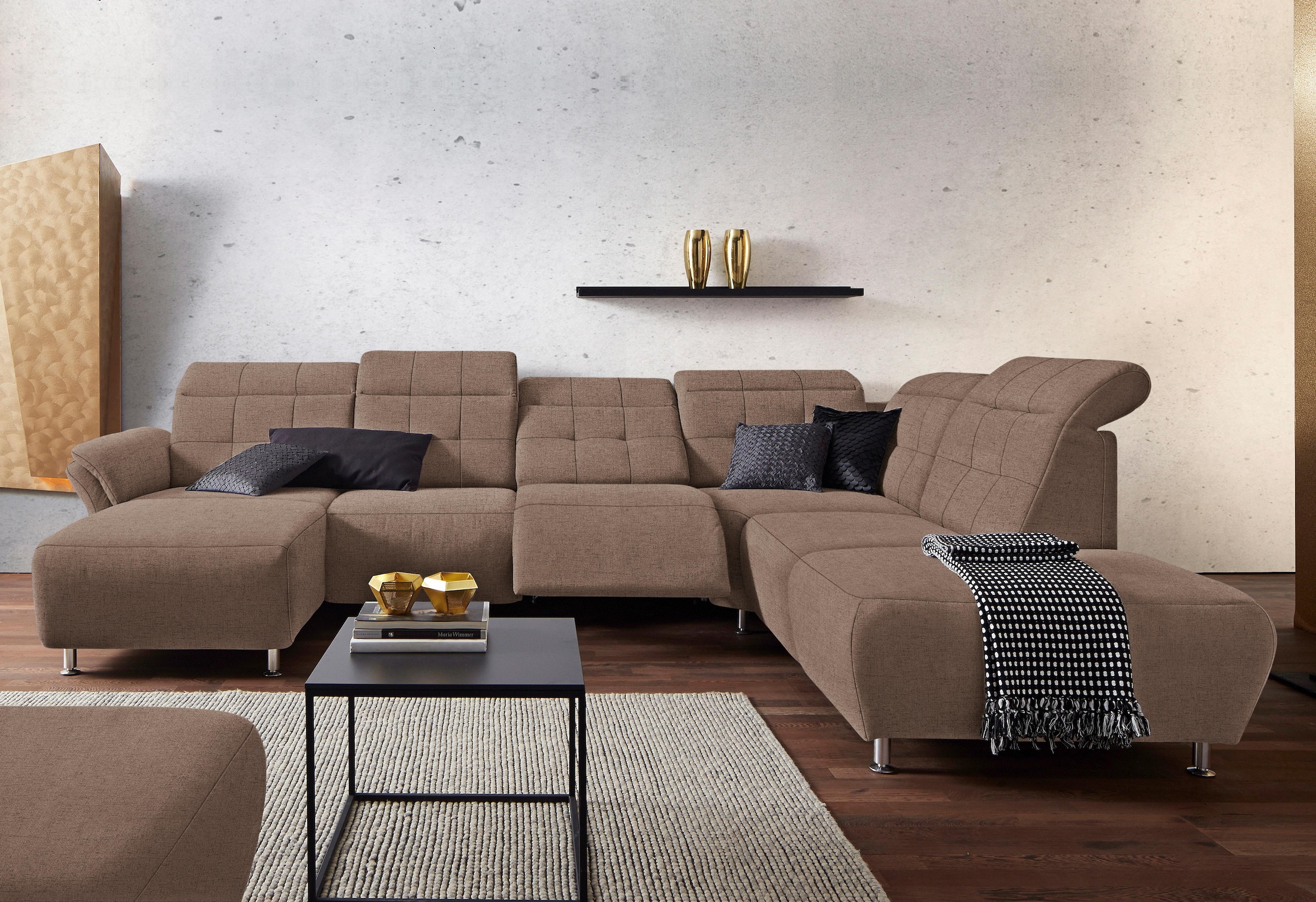 Home affaire Wohnlandschaft »Manhattan U-Form« 2 Sitze mit elektrischer Rel günstig online kaufen