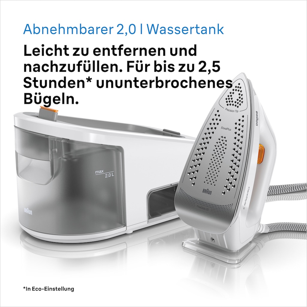 Braun Dampfbügelstation »CareStyle 3 IS3132WH«, weiß, max. Dampfmenge 400g/min, Rückwärtsbügeln über Knöpfe