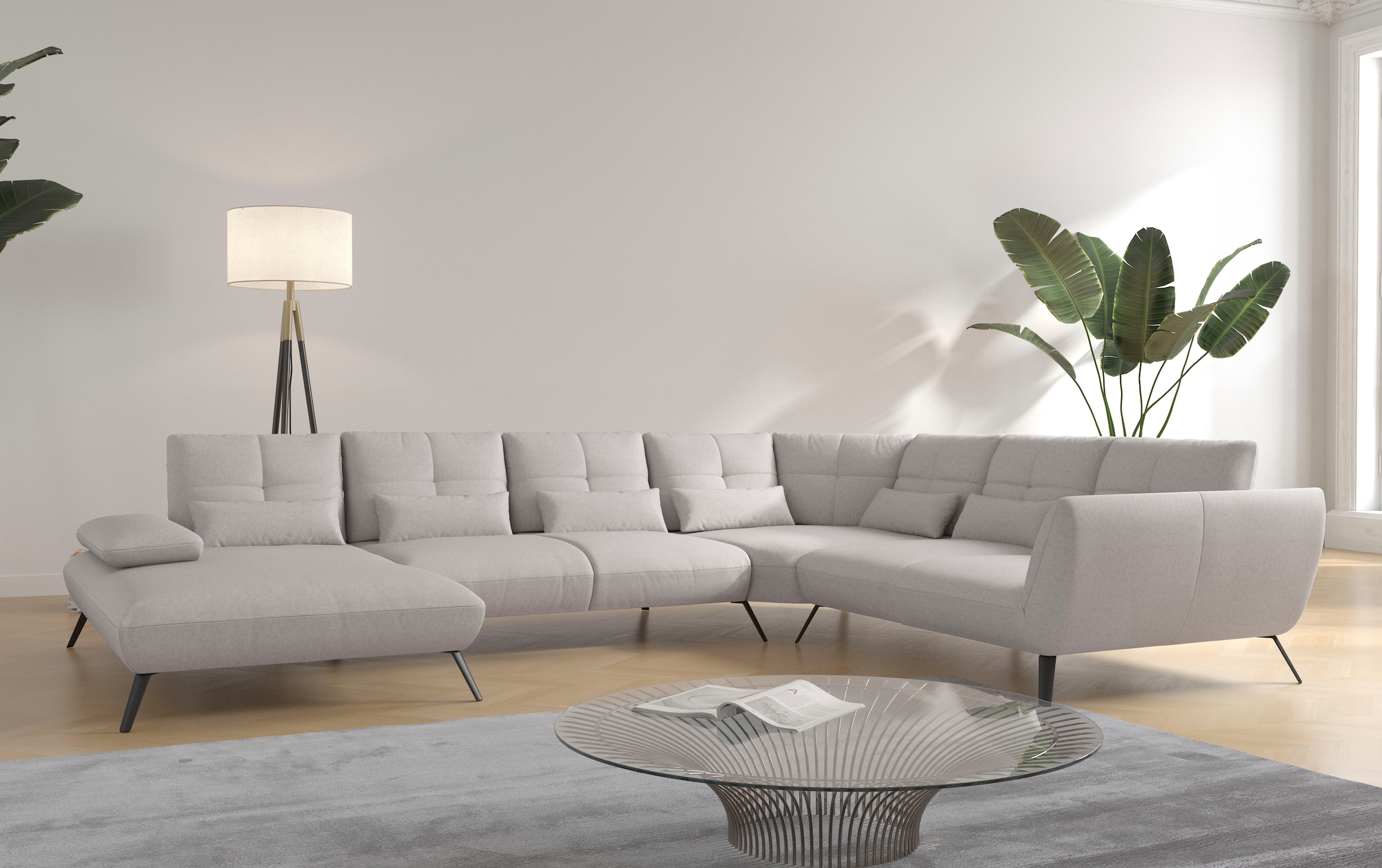 OTTO home Wohnlandschaft »Mikado U-Form« inkl. Sitztiefenverstellung und Armteilverstellung