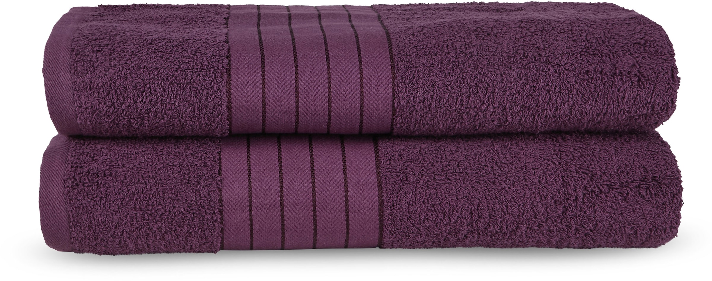 good morning Badetuch »Uni Towels«, (2 St., 2er Set Badetücher 70 x 140 cm), Baumwolle, Walkfrottee, Bordüre, 500 GSM, Einfarbig, ohne Aufhängung