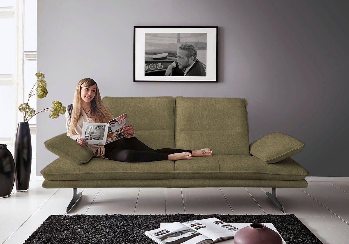 W.SCHILLIG 2-Sitzer »broadway, Designsofa mit tollem Sitzkomfort«, Sitztiefenverstellung, Kopfteil- & Seitenteilverstellung, Breite 216cm