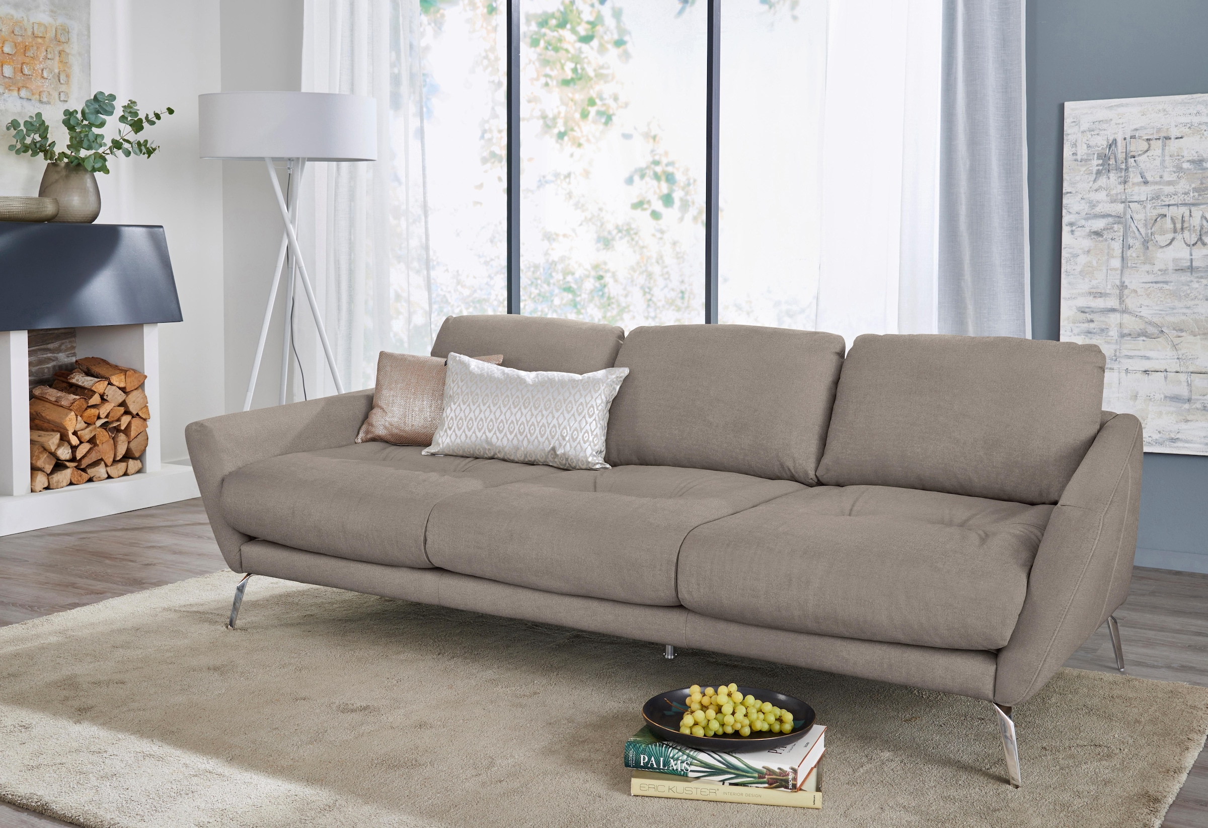 W.SCHILLIG Big-Sofa "softy", mit dekorativer Heftung im Sitz, Füße Chrom gl günstig online kaufen