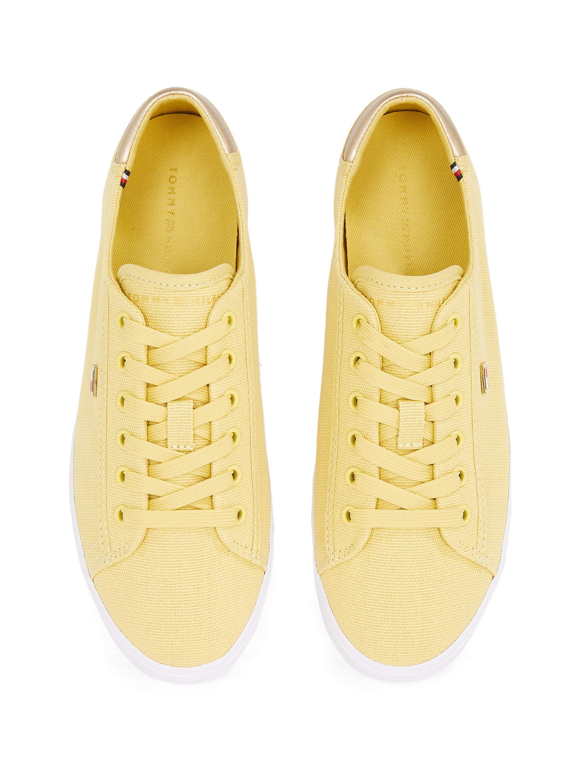 Tommy Hilfiger Plateausneaker »VULC CANVAS LACE UP SNEAKER«, Freizeitschuh, Halbschuh, Schnürschuh, in schmaler Form