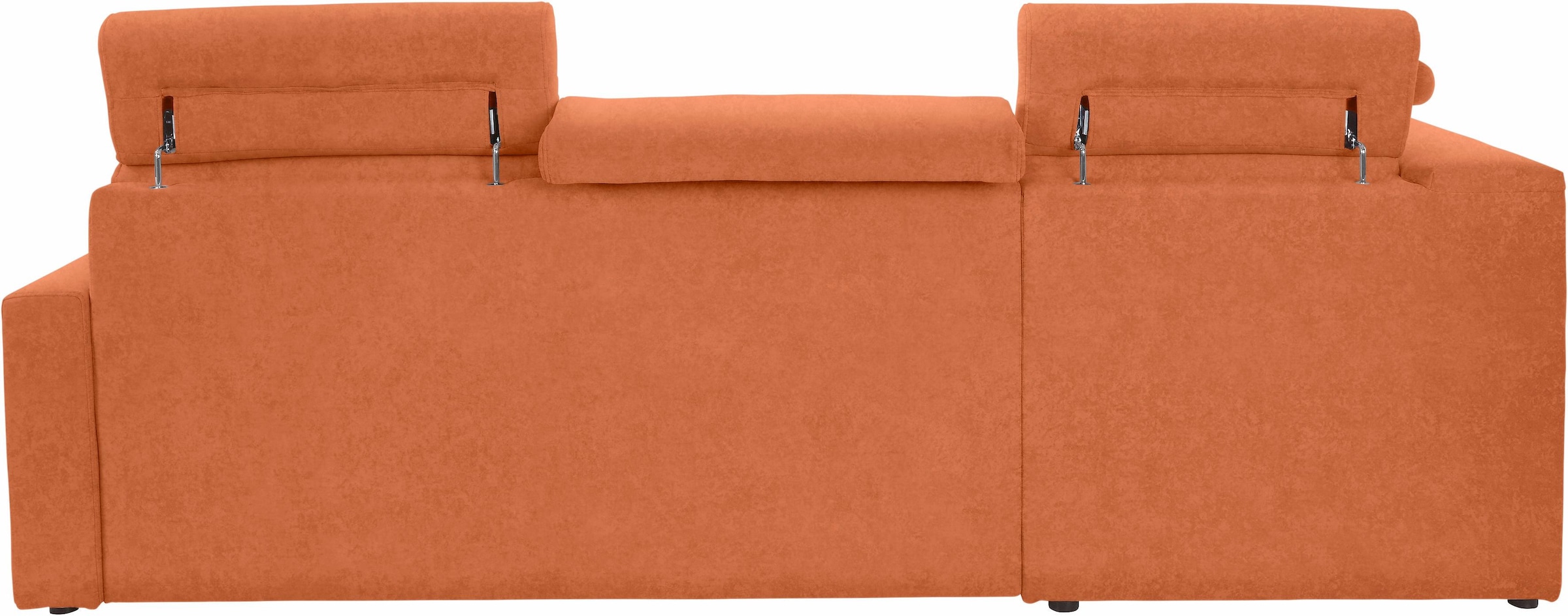 DOMO collection Ecksofa »Ava, moderne Sitzheftung mit toller Doppelnaht, komfortabel, L-Form«, mit Ottomane, inkl. Federkern, wahlweise mit Kopfteilverstellungen