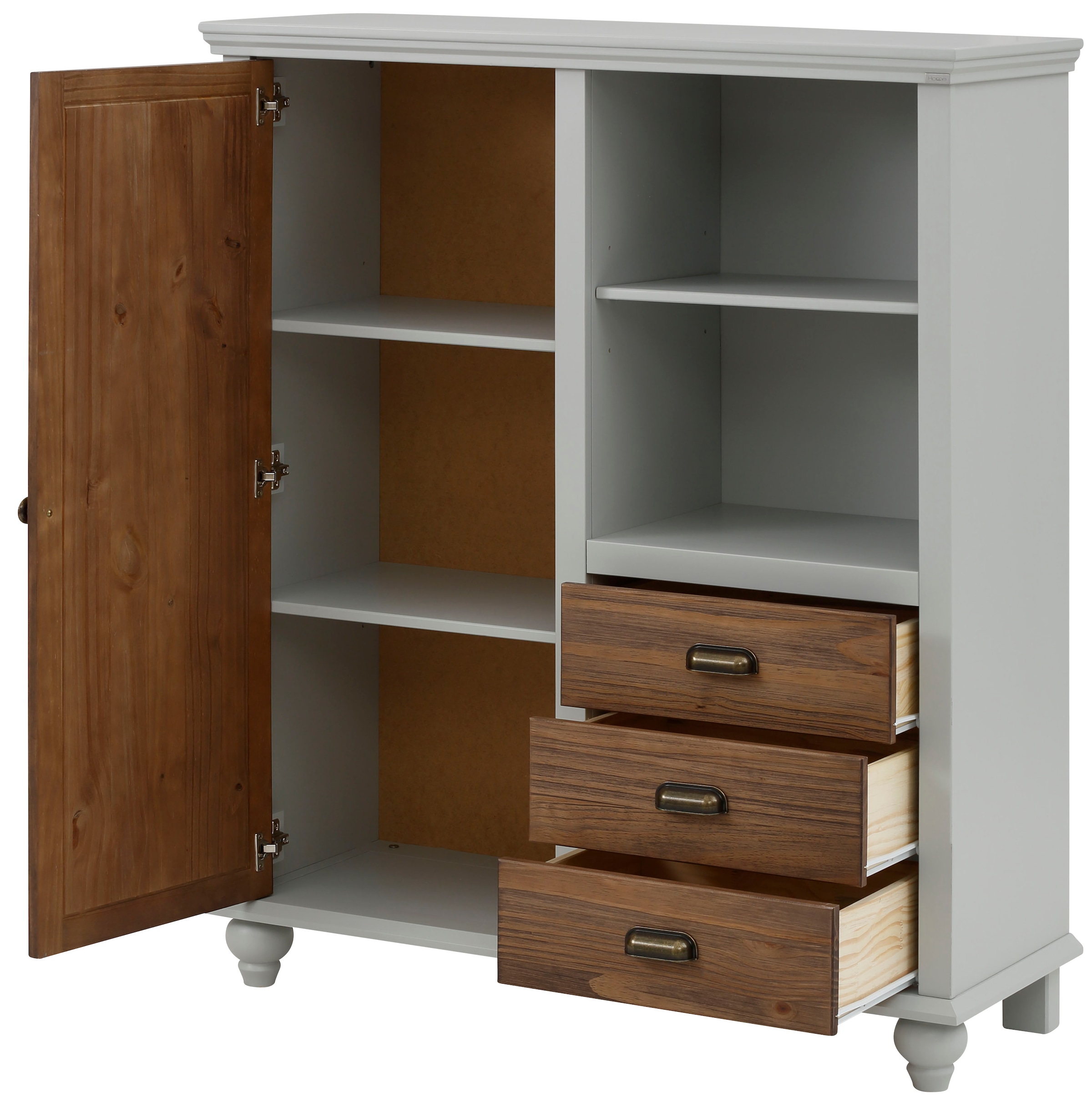 Home affaire Hochschrank »Borey«,  aus Massivholz
