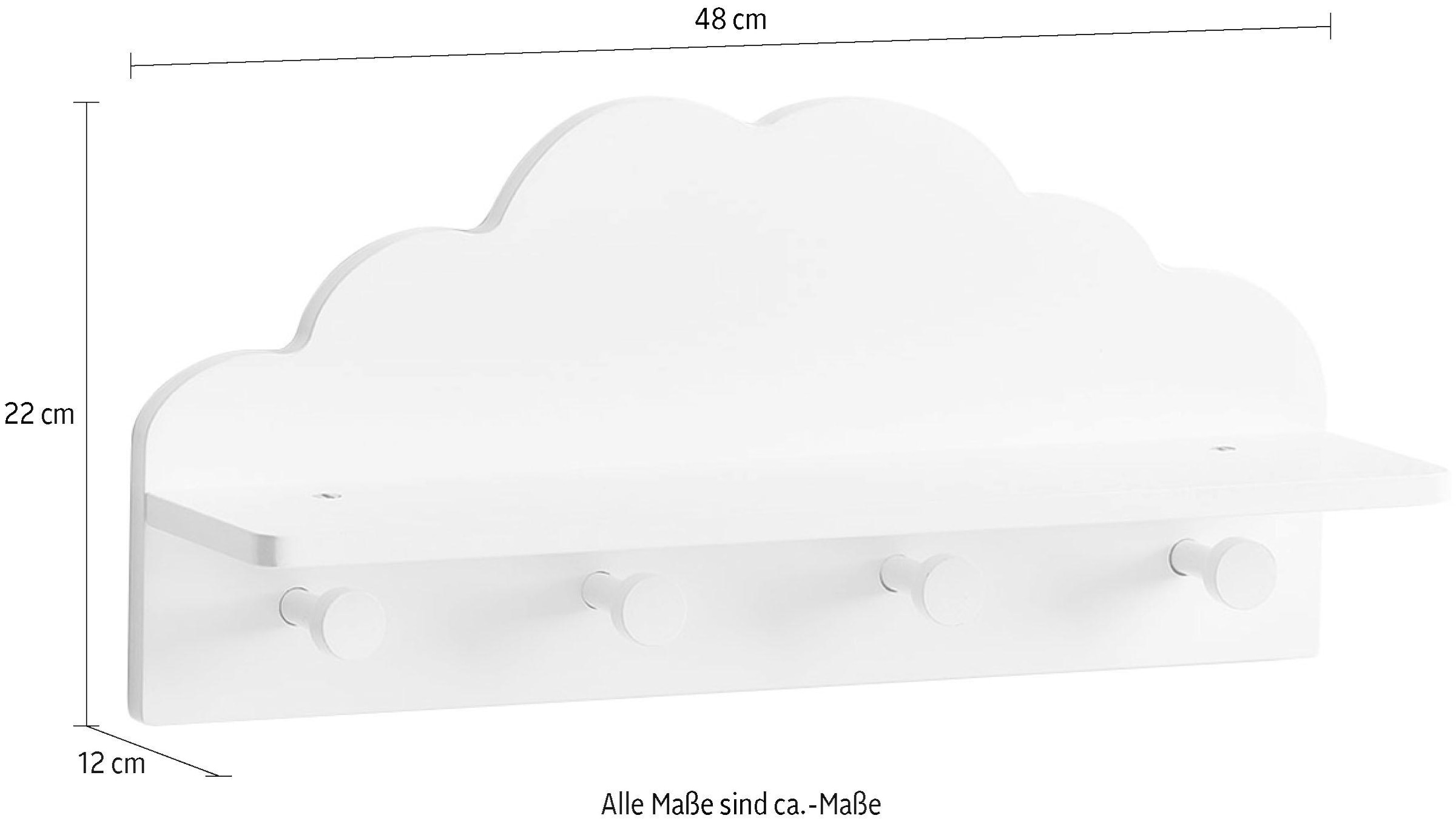 Zeller Present Garderobenleiste »Wolke«, praktische Wandgarderobe für Kinderjacken im Wolkendesign