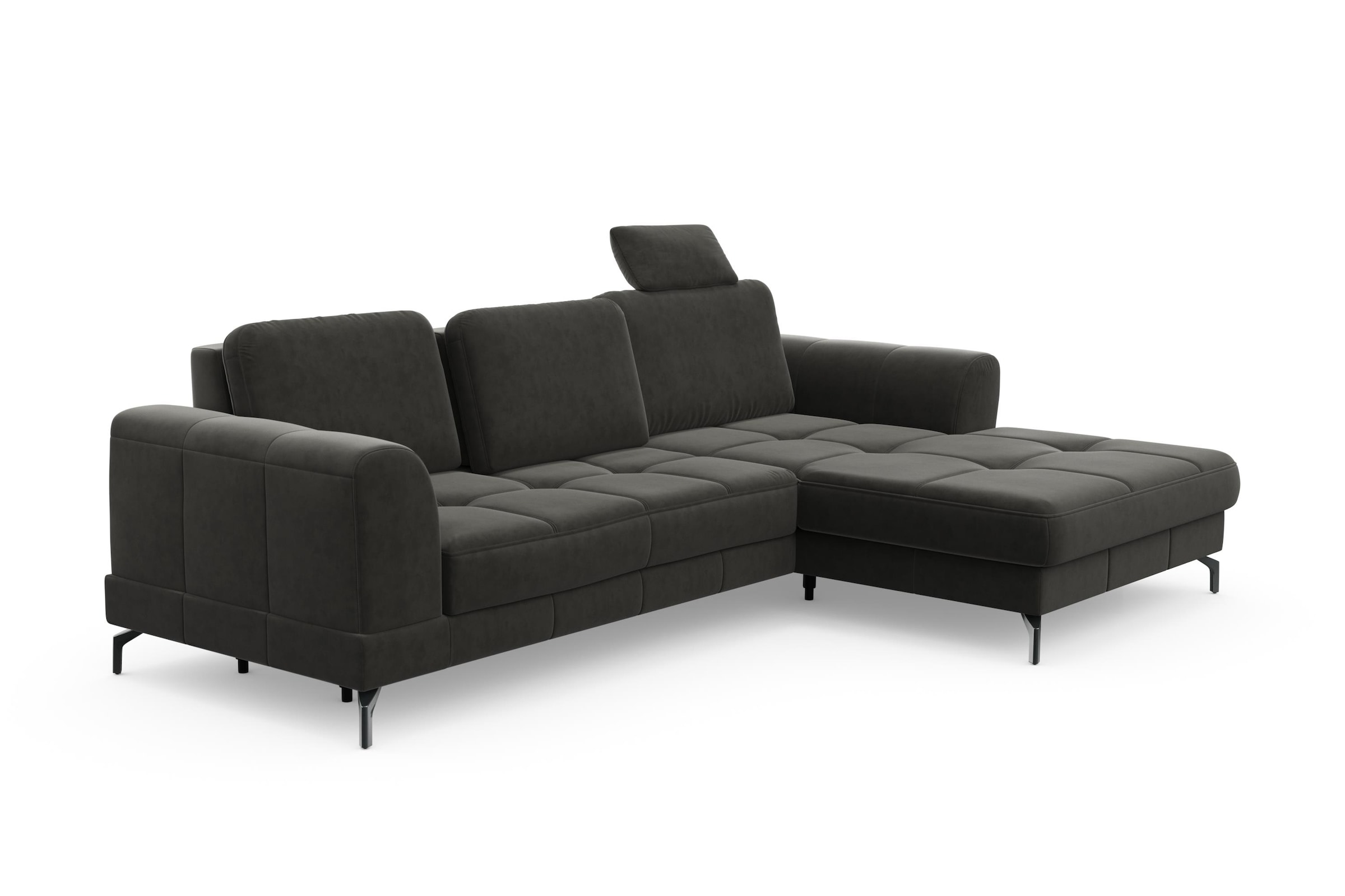 sit&more Ecksofa »Bendigo L-Form«, inklusive Sitztiefenverstellung, Bodenfreiheit 12 cm, in 2 Fußfarben