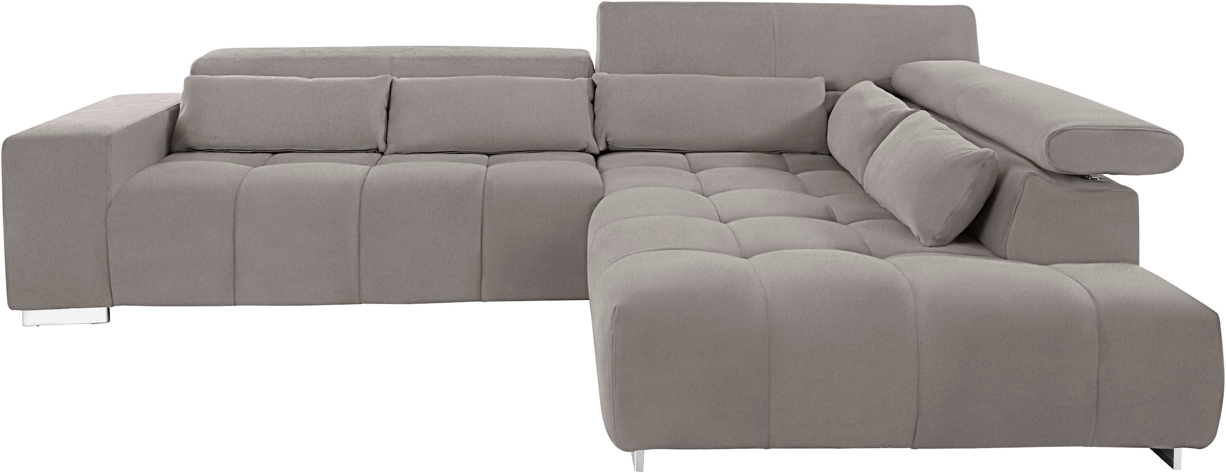 COTTA Ecksofa »Orion L-Form«, mit Kopfteilverstellung & 5 Nierenkissen