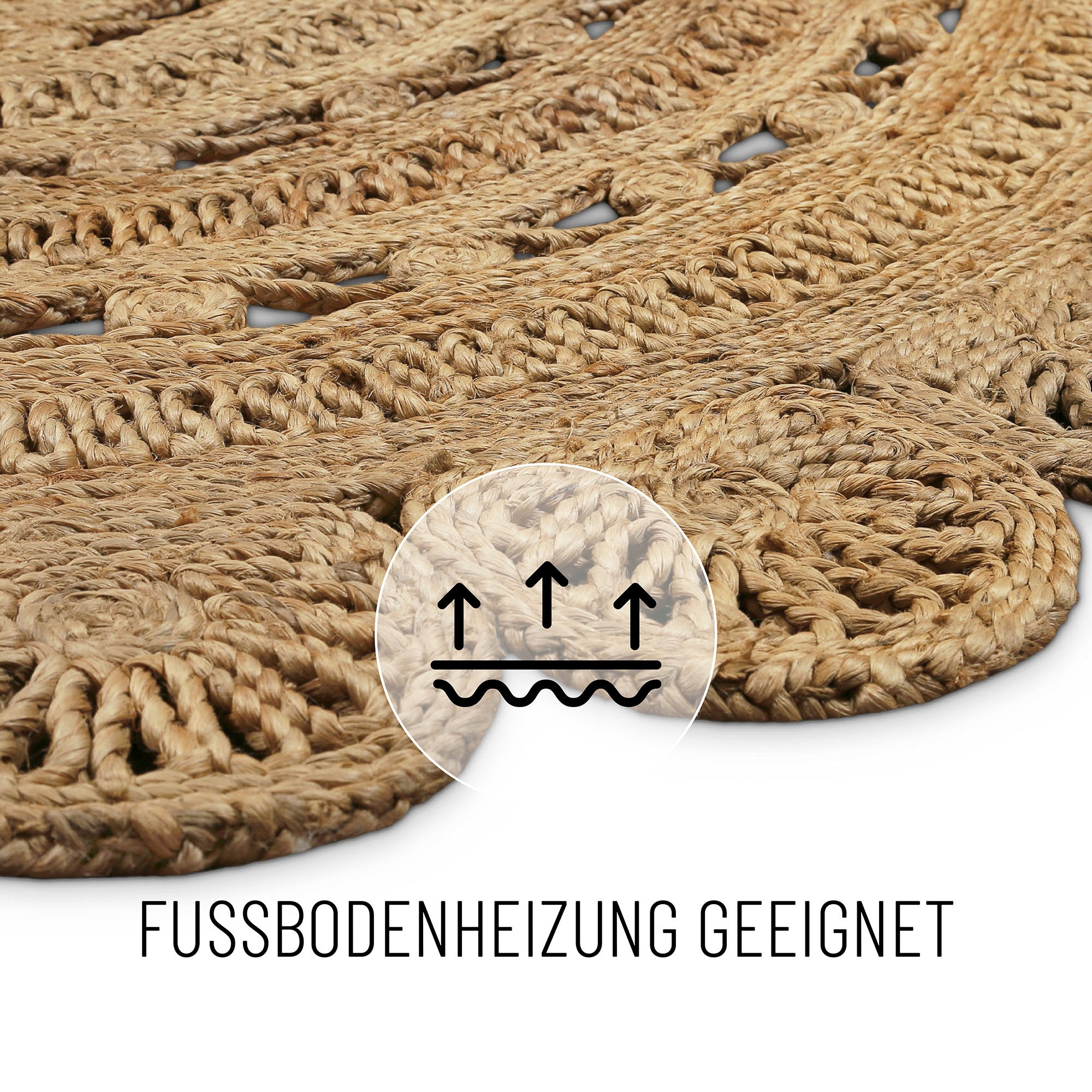 Green Looop Teppich »Bloom«, rund, 12 mm Höhe, Jute, handgewebt, robust, st günstig online kaufen