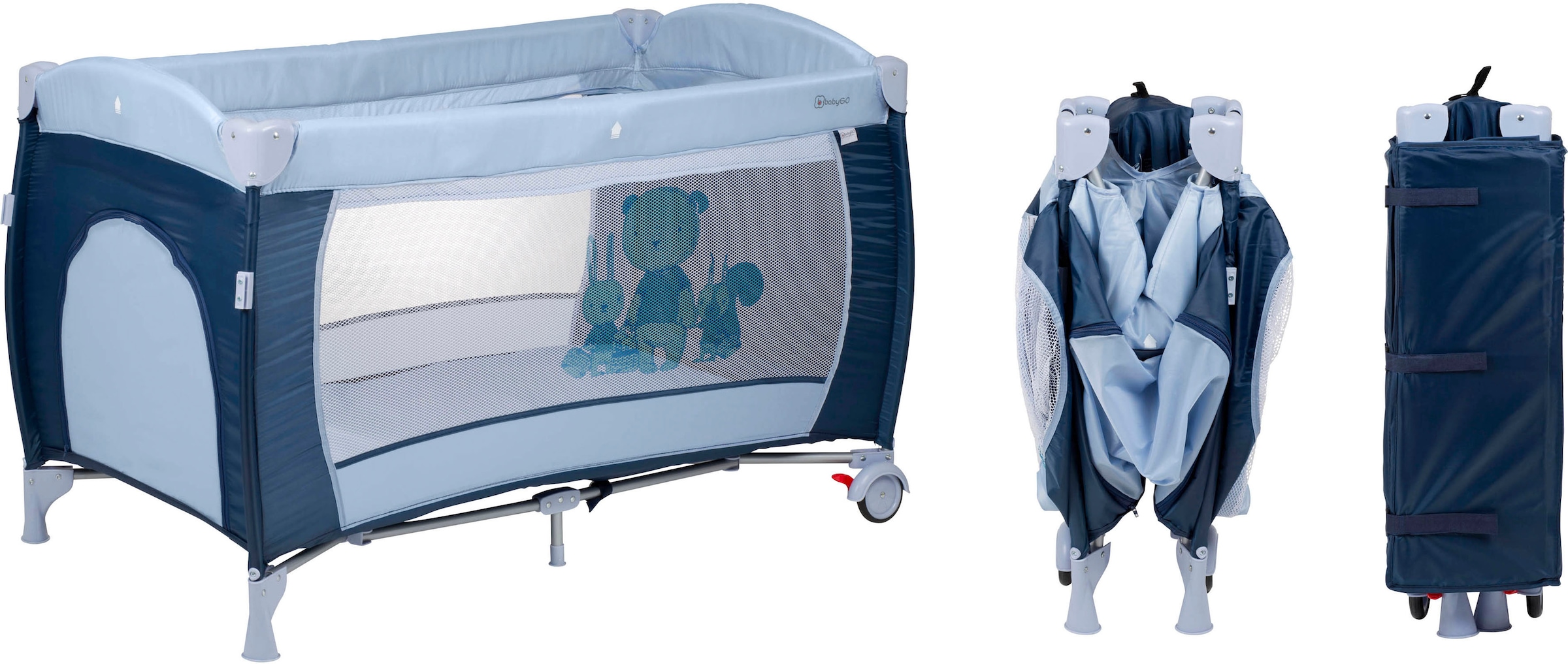 BabyGo Baby-Reisebett »Sleeper Deluxe, blau«, mit Musik-Mobile günstig online kaufen