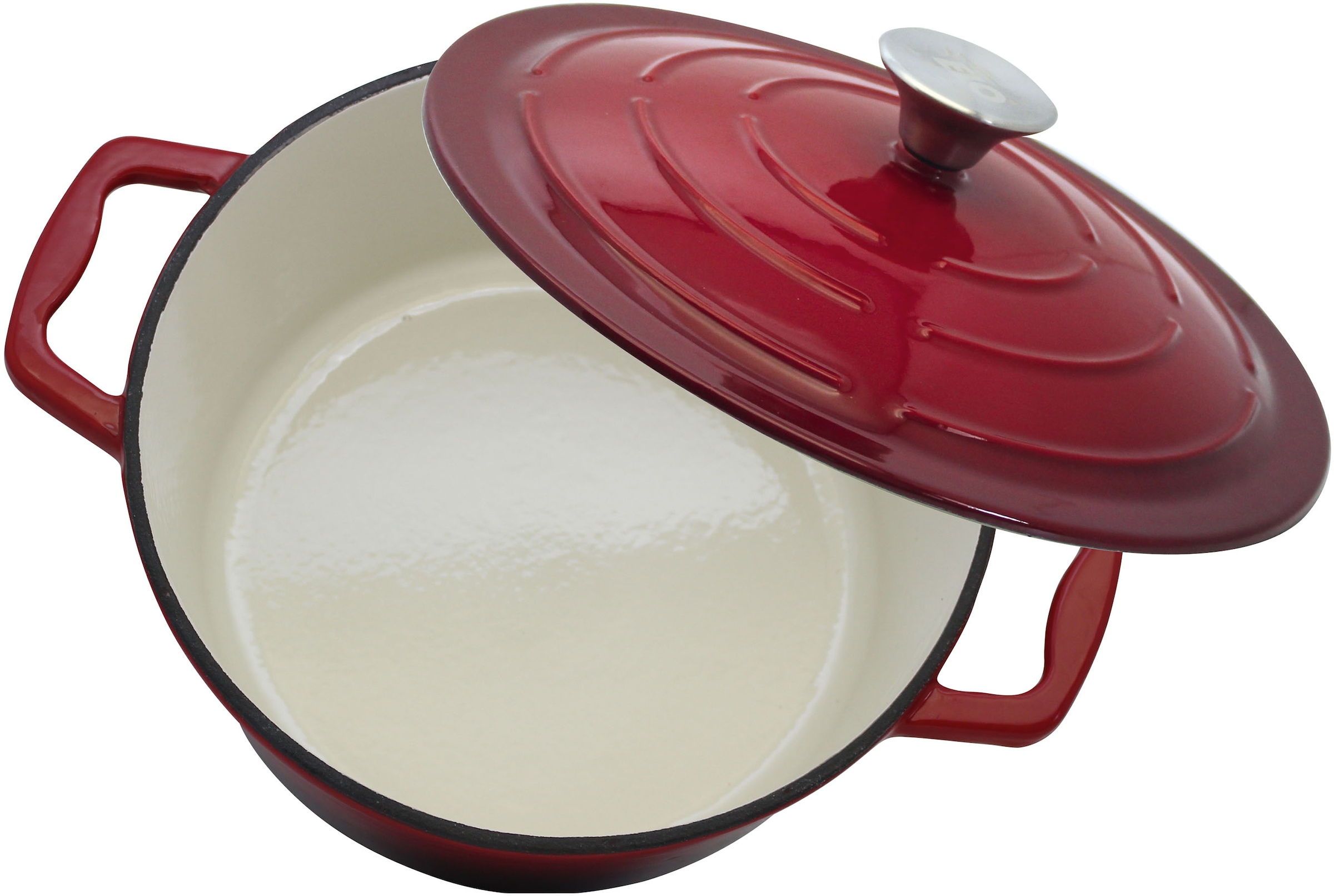 Elo Kochtopf »Kirschrot Gusseisen Topf  26 cm« Topf inkl. Deckel, 2 Stk. tlg. Edelstahl | Gusseisen