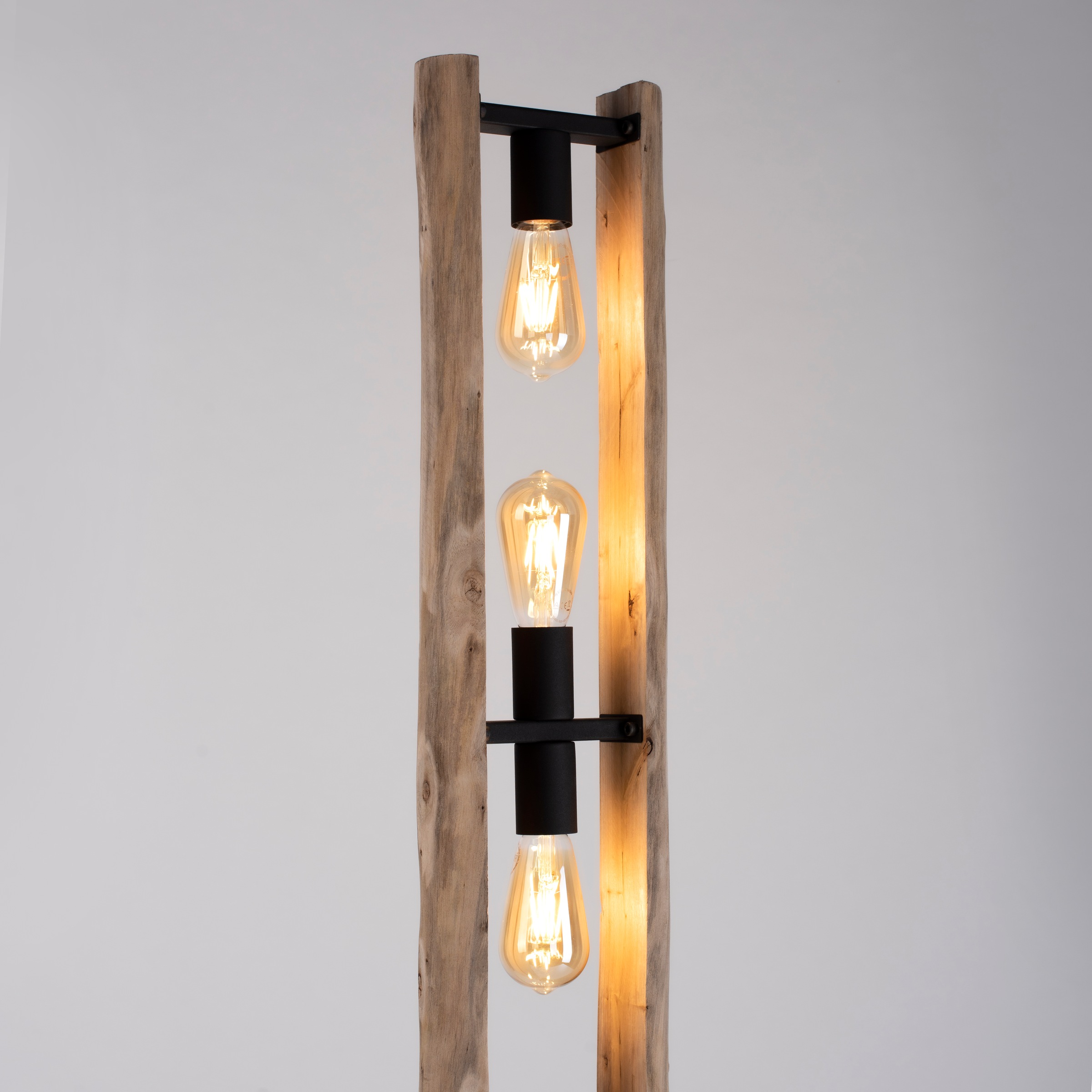 JUST LIGHT Stehlampe »LOG«, 3 flammig, ExklusiveE27, Schalter, Fußschalter