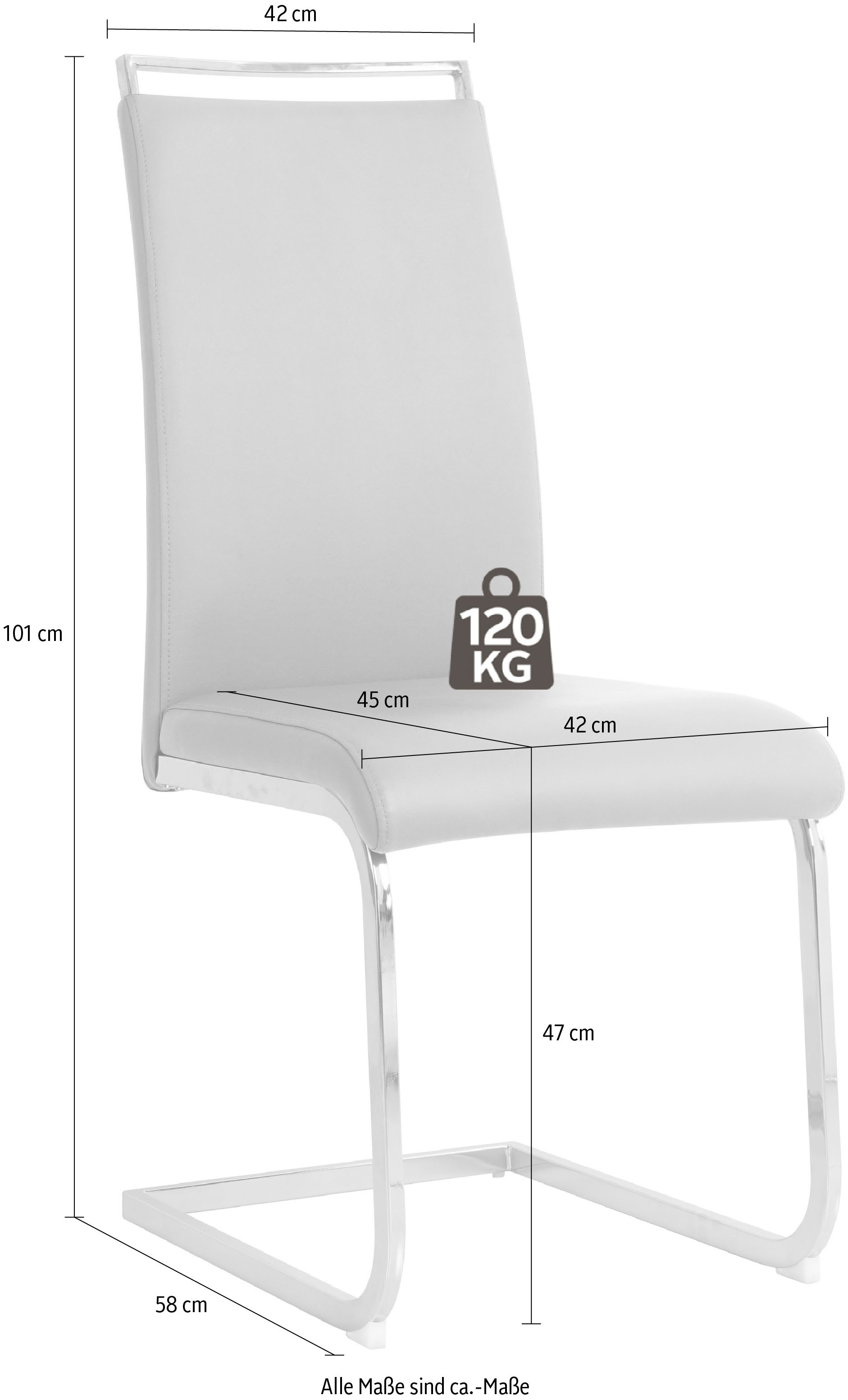 INOSIGN Freischwinger, (Set), 2 St., Kunstleder, mit Wellenunterfederung