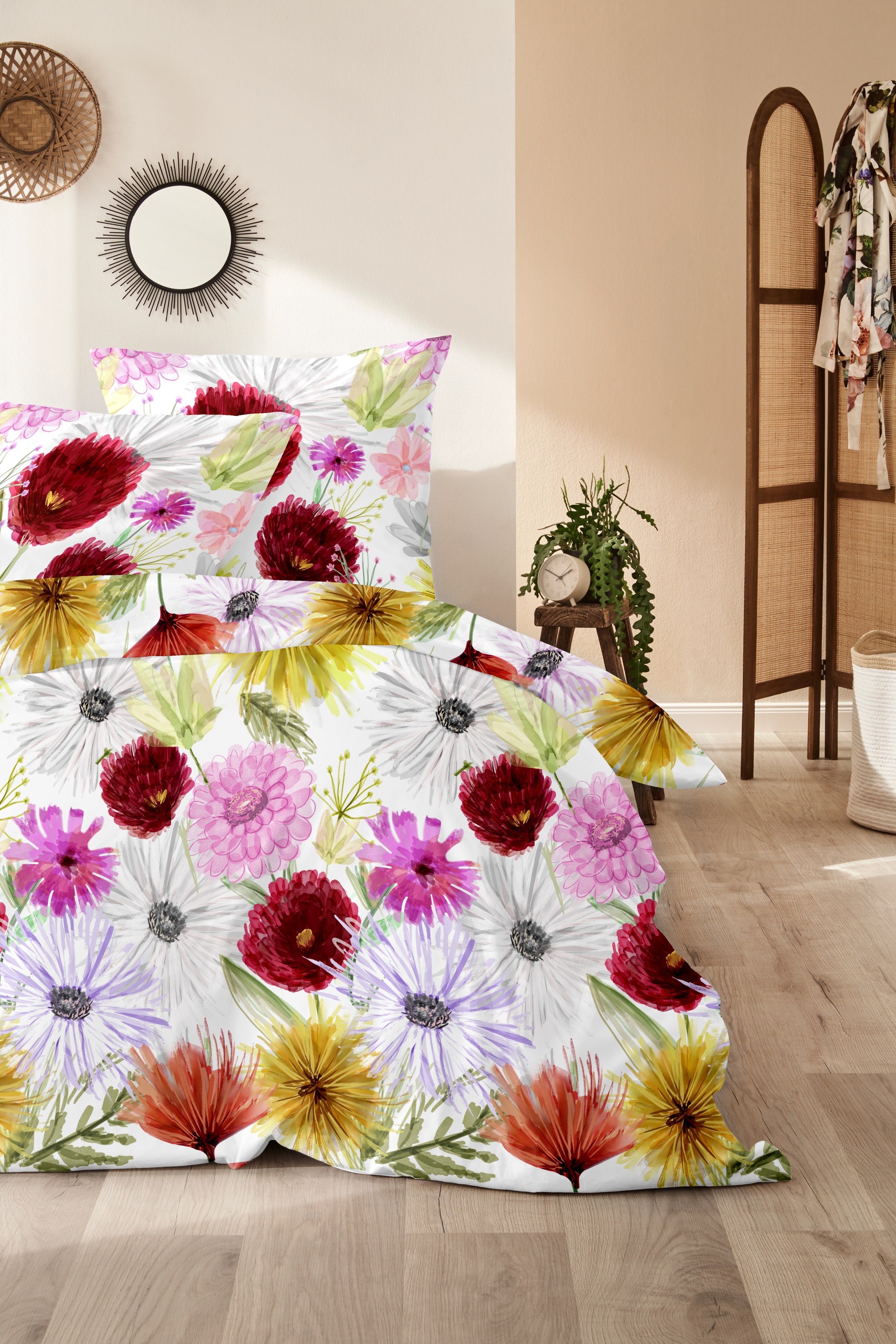 Primera Bettwäsche »Mako-Satin-Bettwäsche Summer Time«, mit bunten Blumen günstig online kaufen