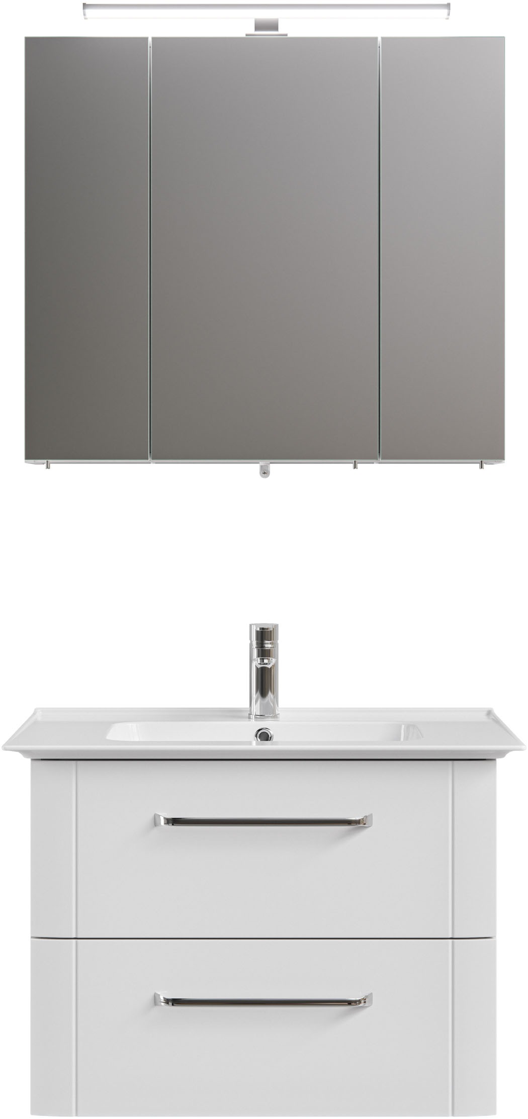 Saphir Badmöbel-Set »Badmöbel-Set 2-teilig Keramik-Waschtisch mit LED-Spieg günstig online kaufen