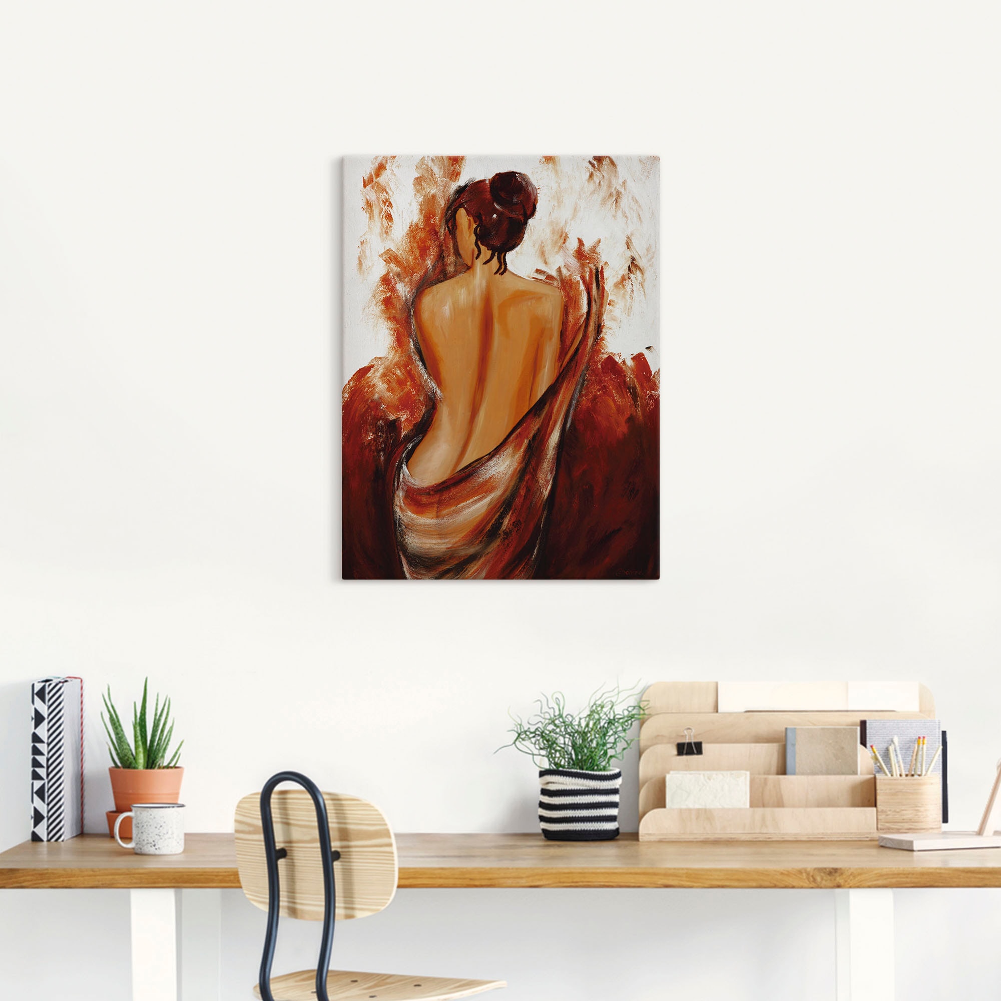 Artland Wandbild "Frau in rot", Frau, (1 St.), als Leinwandbild, Poster, Wa günstig online kaufen