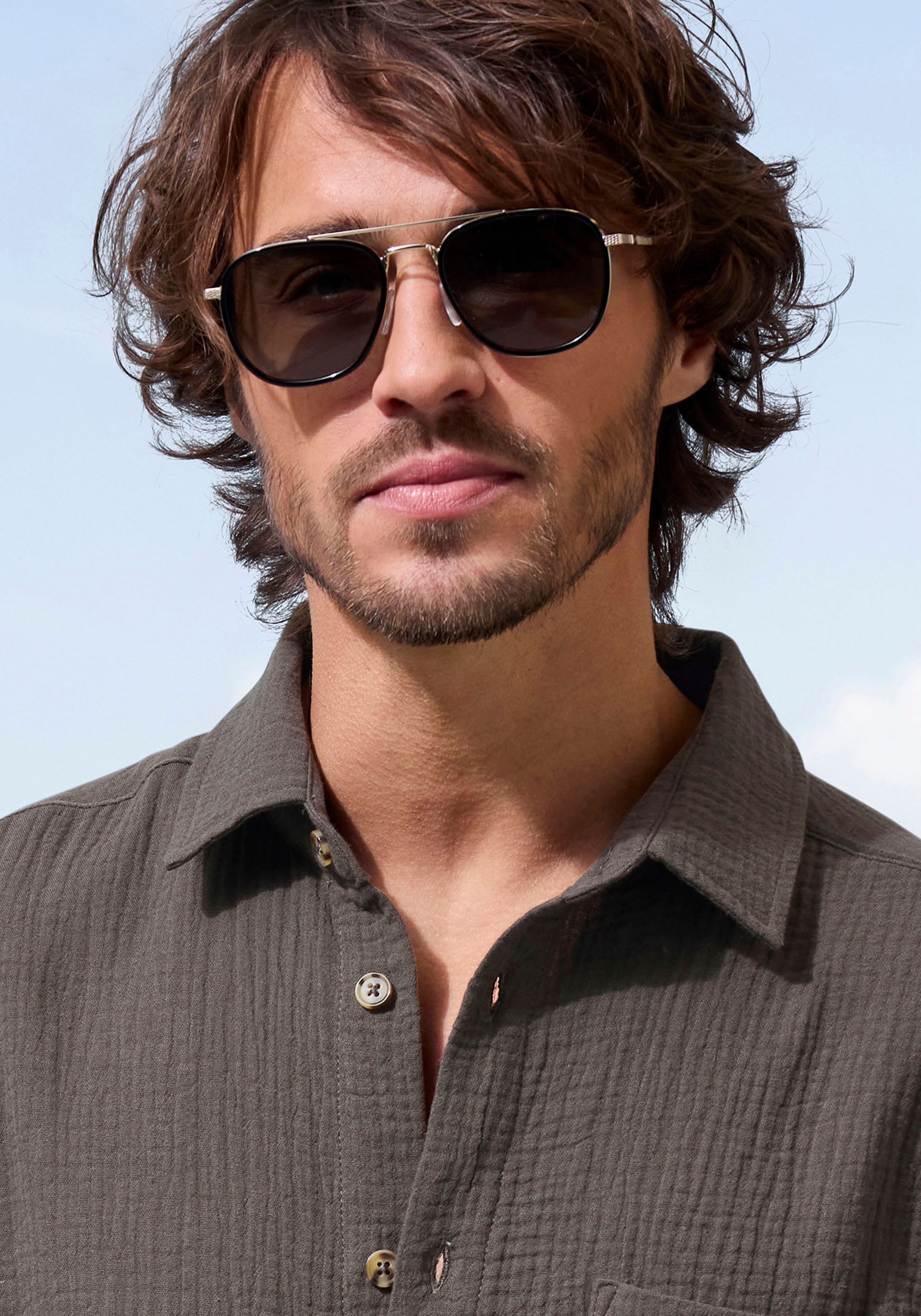 Beachtime Kurzarmhemd »Regular fit«, Kurzarm, Freizeithemd aus Musselin-Ware