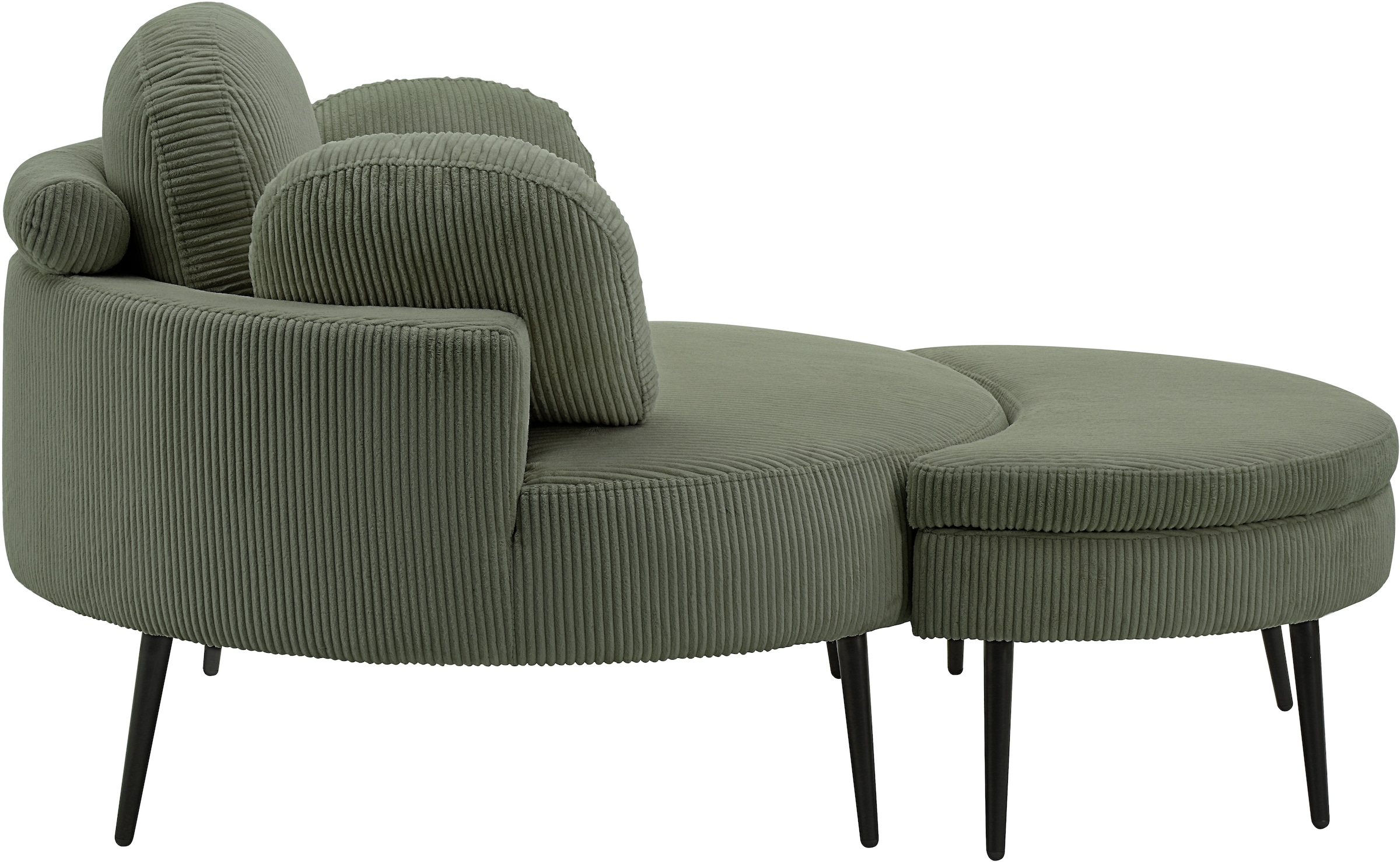 OTTO home Loveseat »Riko Sessel, B: 110 cm, Sitzhöhe: 44 cm« XXL- Sessel, mit Stauraumhocker, Rückenstütze & 4 Zierkissen