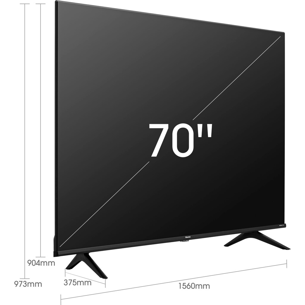 Hisense LED-Fernseher »70A6FG«, 177,8 cm/70 Zoll, 4K Ultra HD, Smart-TV, Triple Tuner DVB-C/S/ S2/ T/ T2, Smart-TV,Alexa Built-In,DTS Virtual X
