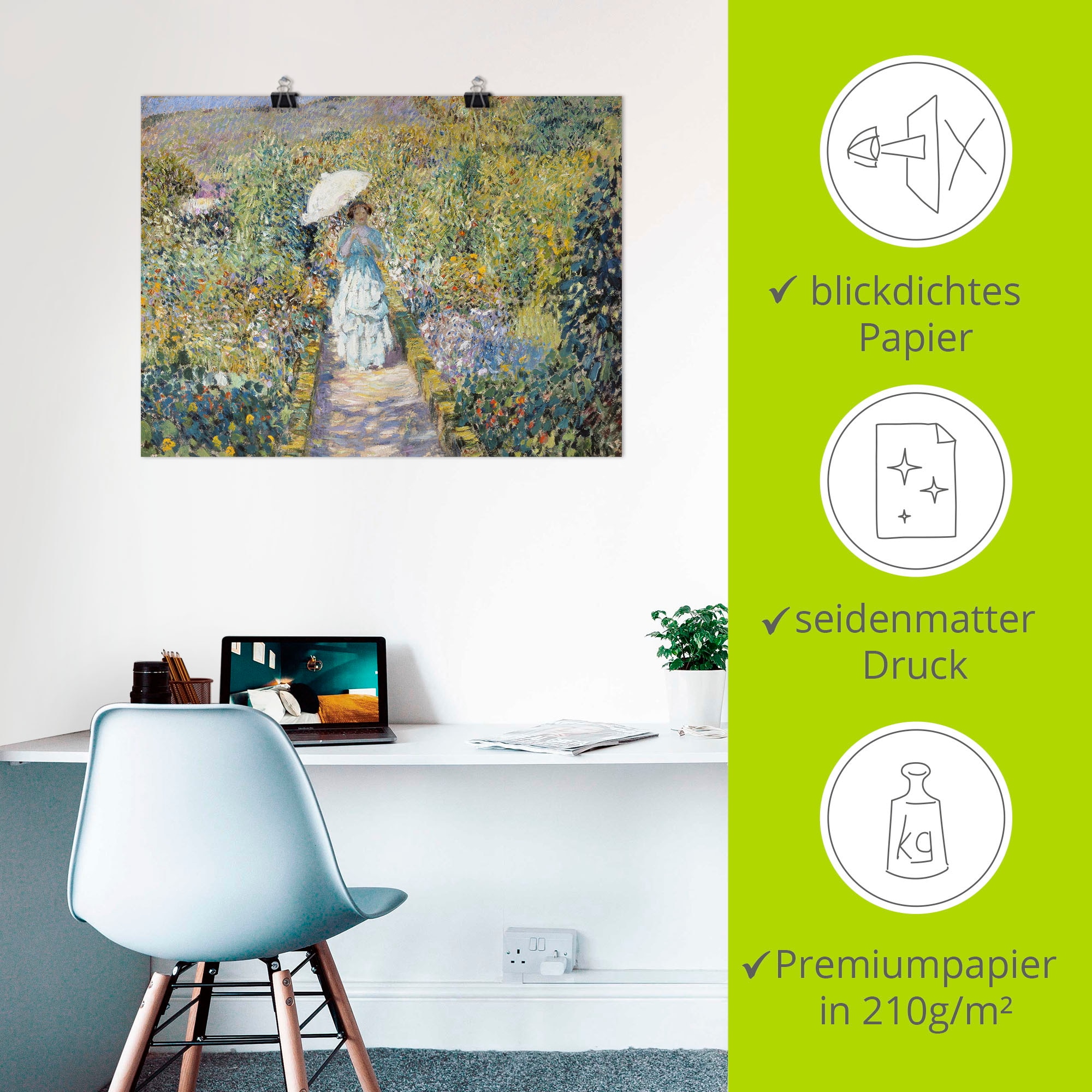 Artland Kunstdruck »Der Gartenweg.«, Garten, (1 St.), als Leinwandbild, Wandaufkleber oder Poster in versch. Größen