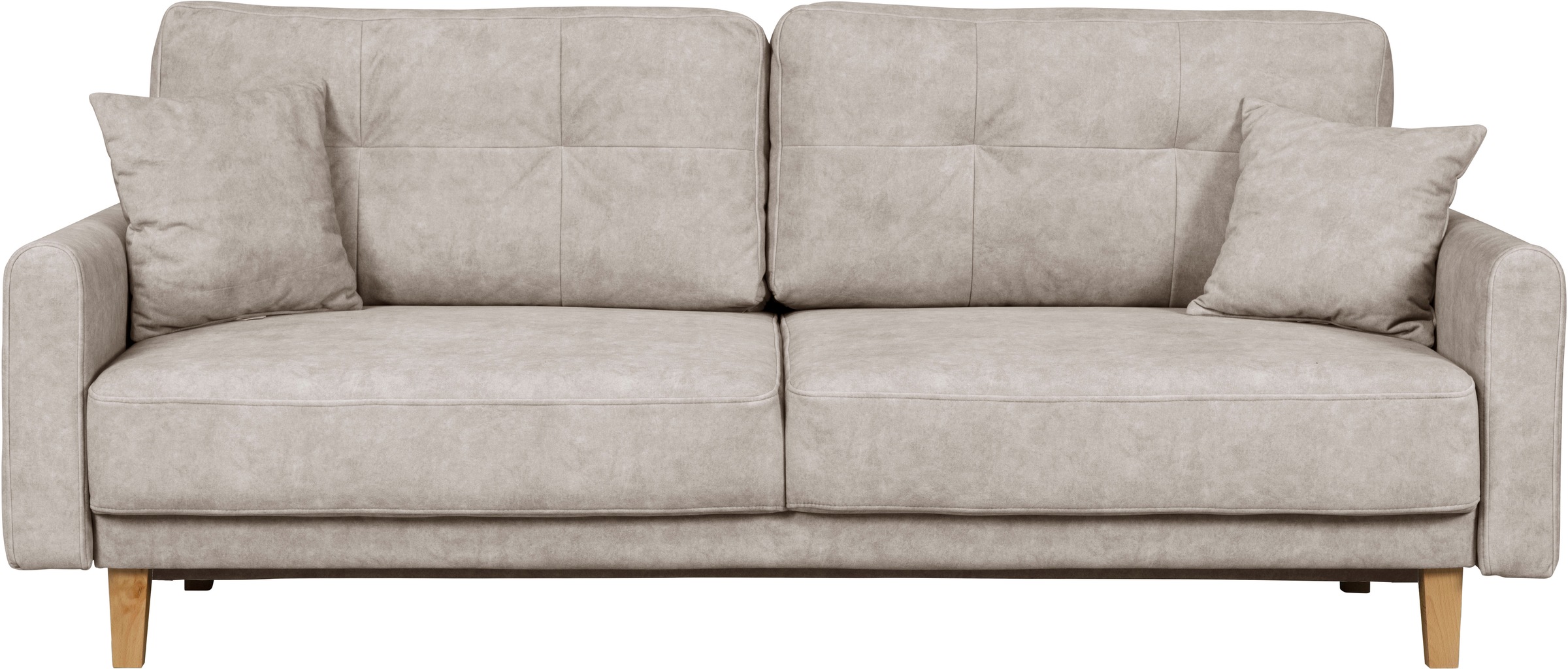 Home affaire 3-Sitzer »TRIPLO optionale Schlafsofa mit Bettkasten, Maße B/T/H: 215/100/89 cm«, Wahlweise Bettfunktion - Liegefläche 145x191 cm, Rücken-, Zierkissen
