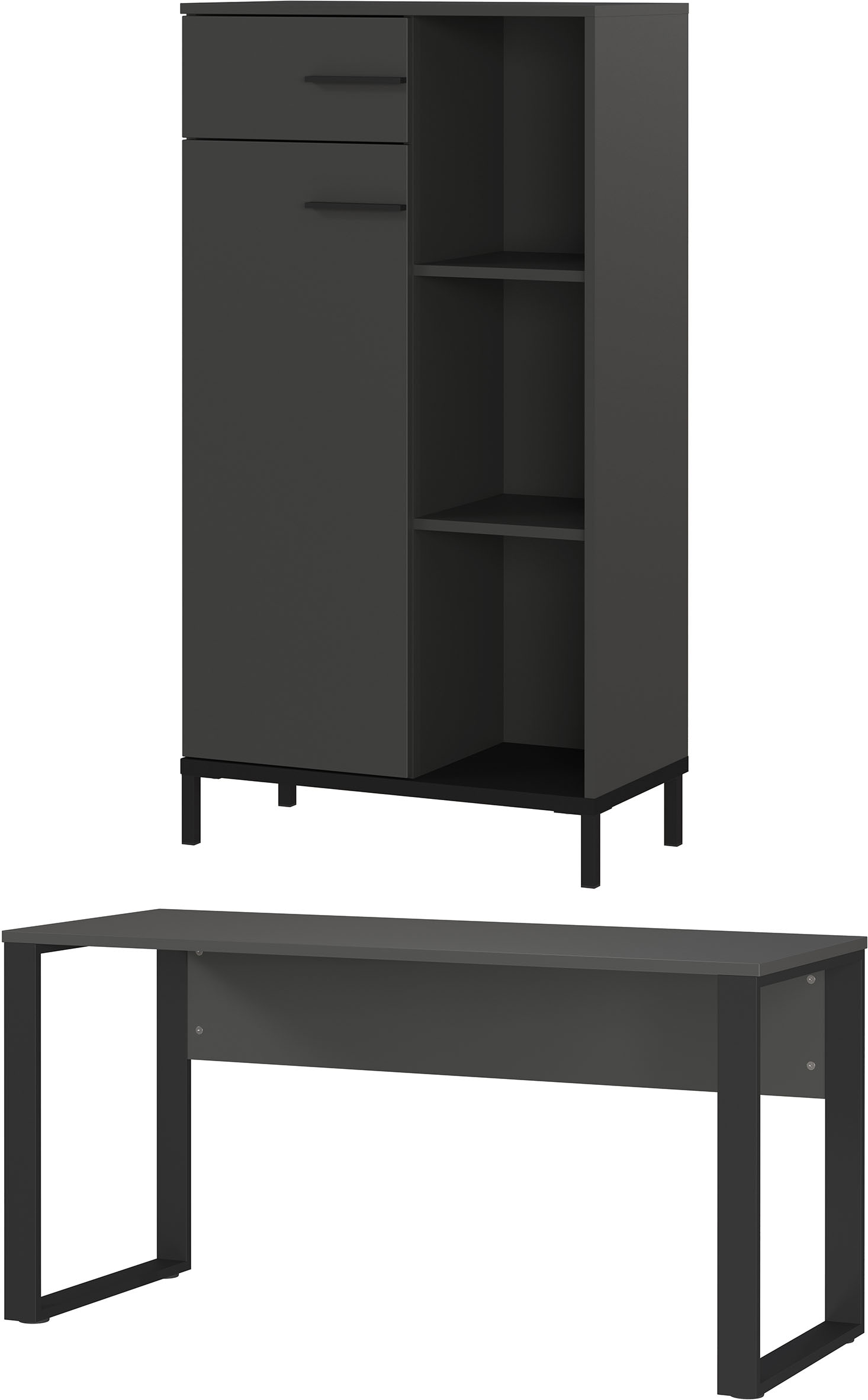 GERMANIA Büromöbel-Set »GW-Rovigo« 2 Stk. tlg. Schreibtisch mit Knieblende, günstig online kaufen