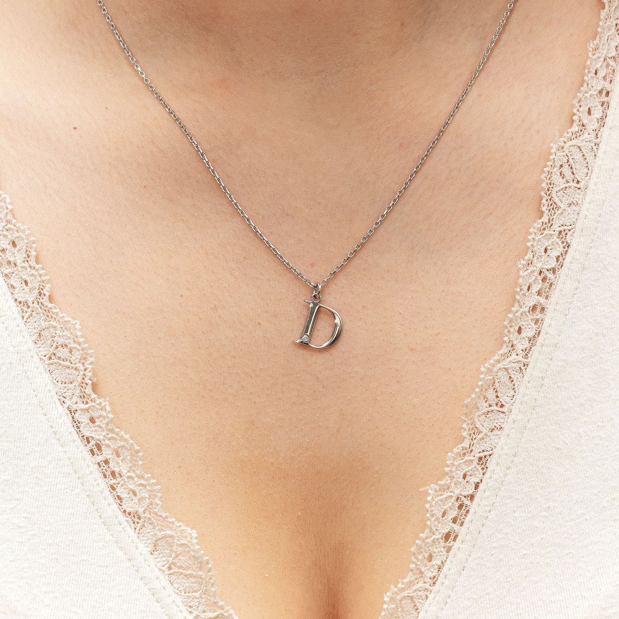 Diamonds by Ellen K. Kette mit Anhänger »Silber 925 mit 1x Diamant 0,008ct. Buchstabe D«