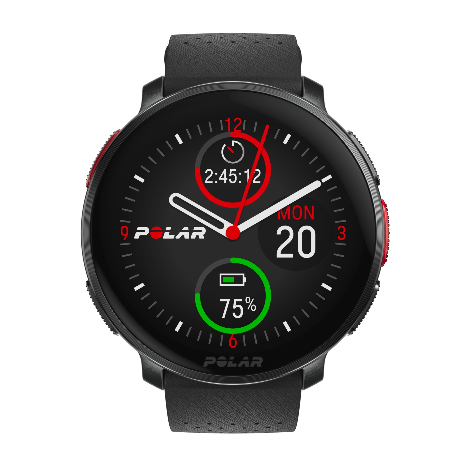 Polar Smartwatch »VANTAGE V3«, (3,5 cm / 1,39 Zoll), 32 GB, Premium-Multisportuhr Silikon-Armband S-L