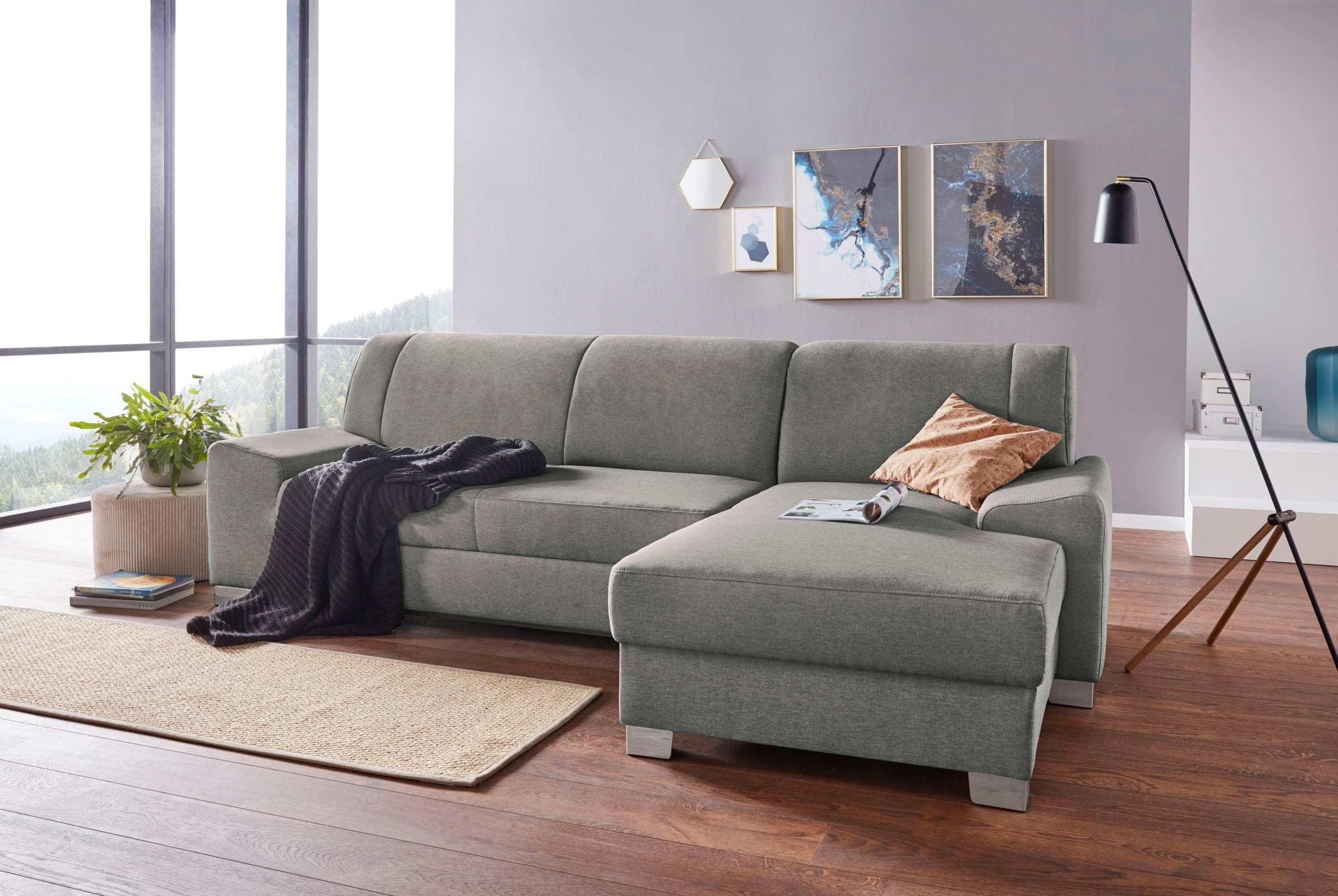 DOMO collection Ecksofa »Anzio L-Form, whlw. Bettfunktion, Federkern, hochw günstig online kaufen