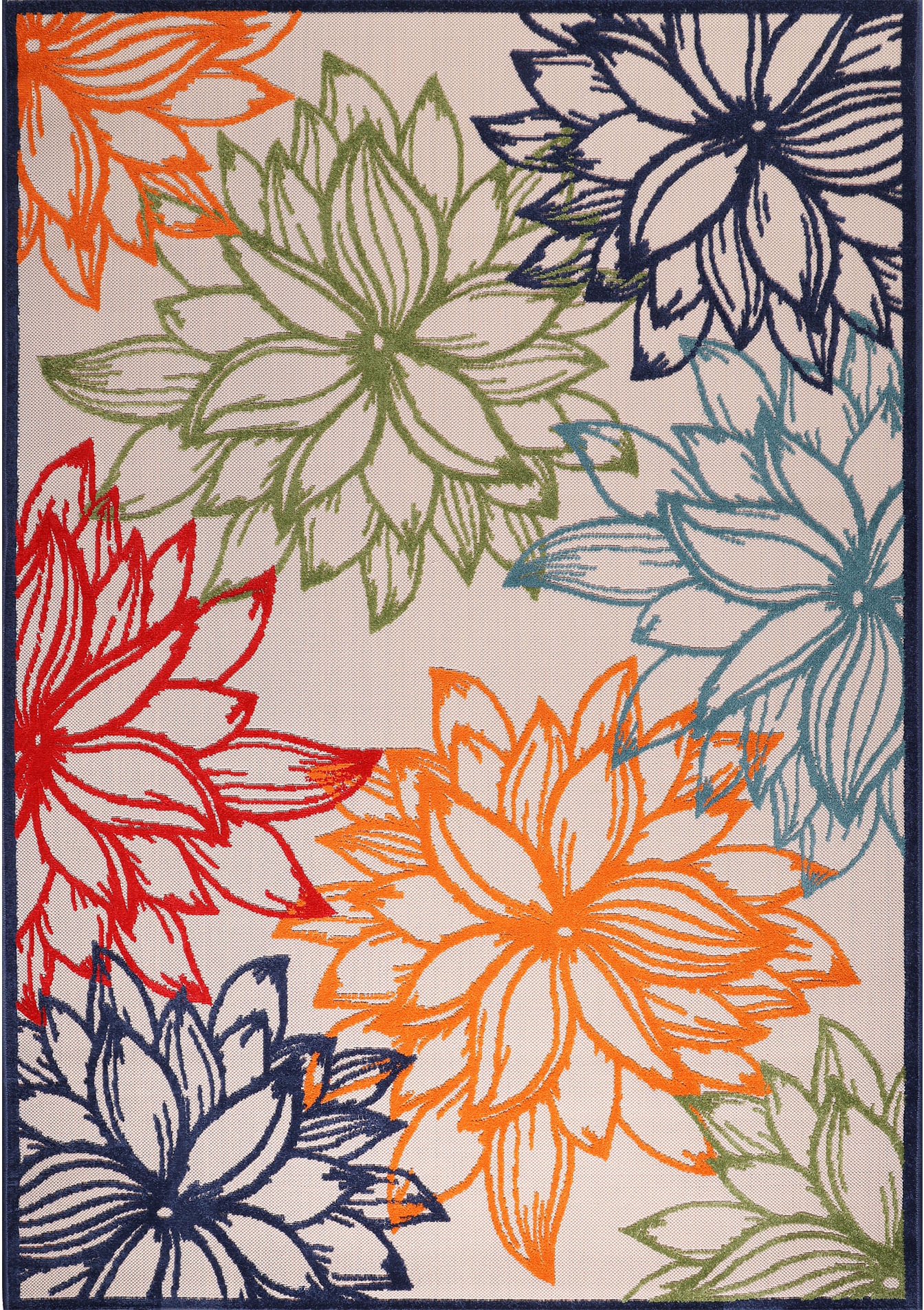 Sanat Teppich »Floral 2 Outdoor«, rechteckig, 6 mm Höhe, In- und Outdoor geeignet, Blumen, Balkon, Terrasse, Außenbereich