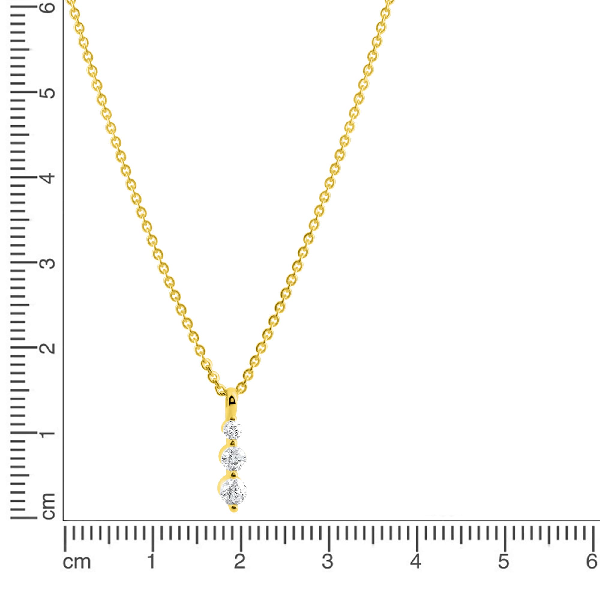 Firetti Kette mit Anhänger »Schmuck Geschenk Gold 375 Halsschmuck Halskette Rund-Ankerkette«, mit Zirkonia (synth.)